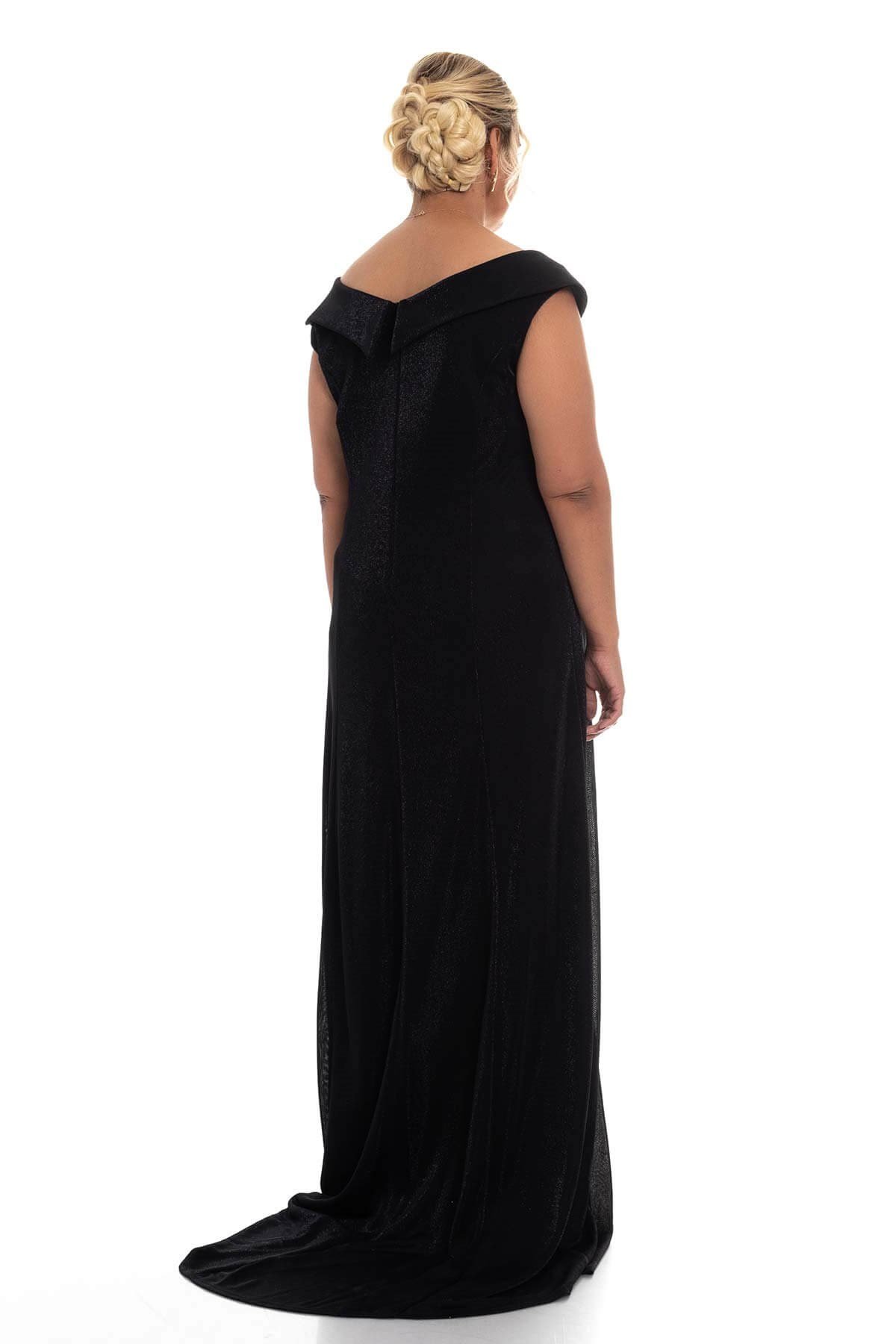 9114 LADY YAKA SİM KUMAŞ UZUN ABİYE