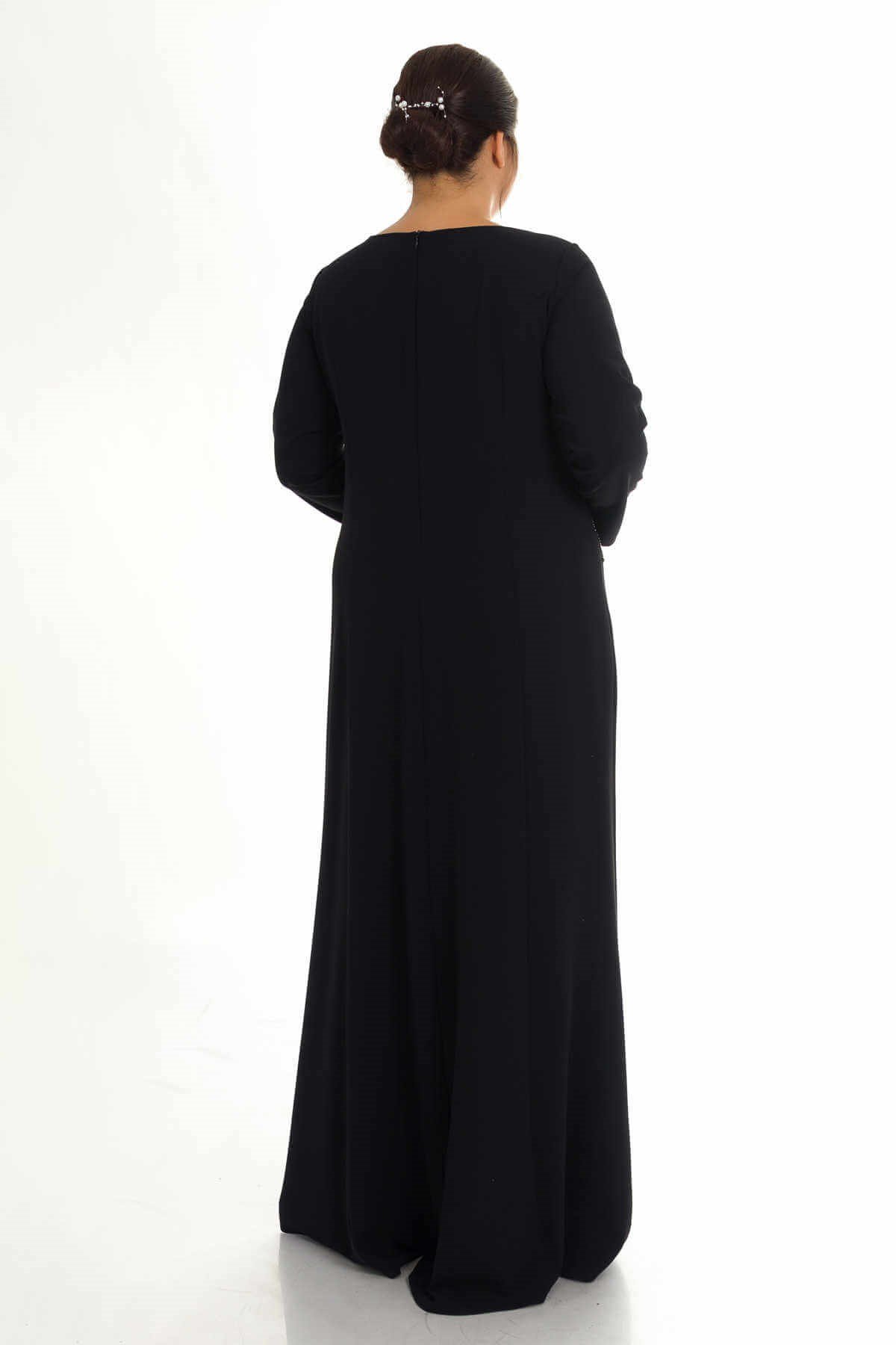 9144 BB ÖNÜ NAKIŞ VE PUL İŞL.KREP ABİYE ELBİSE