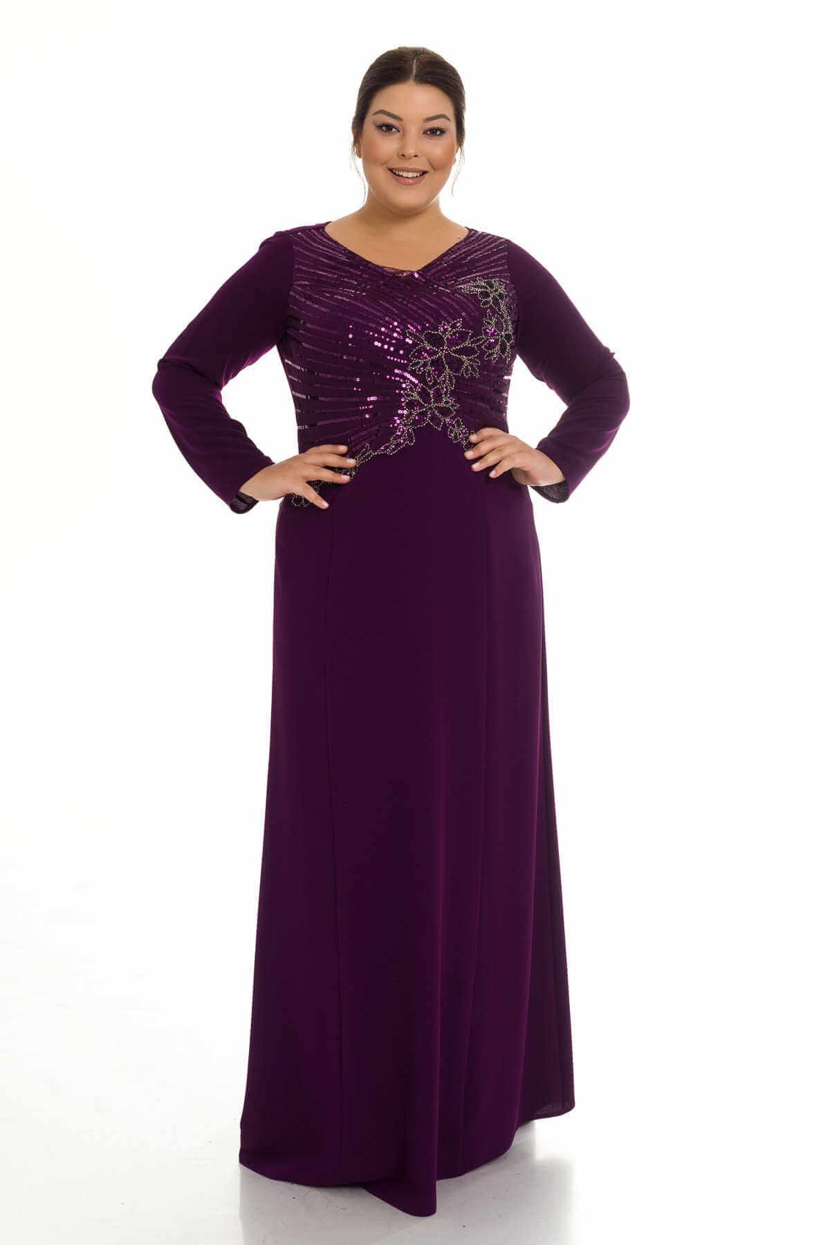 9144 BB ÖNÜ NAKIŞ VE PUL İŞL.KREP ABİYE ELBİSE