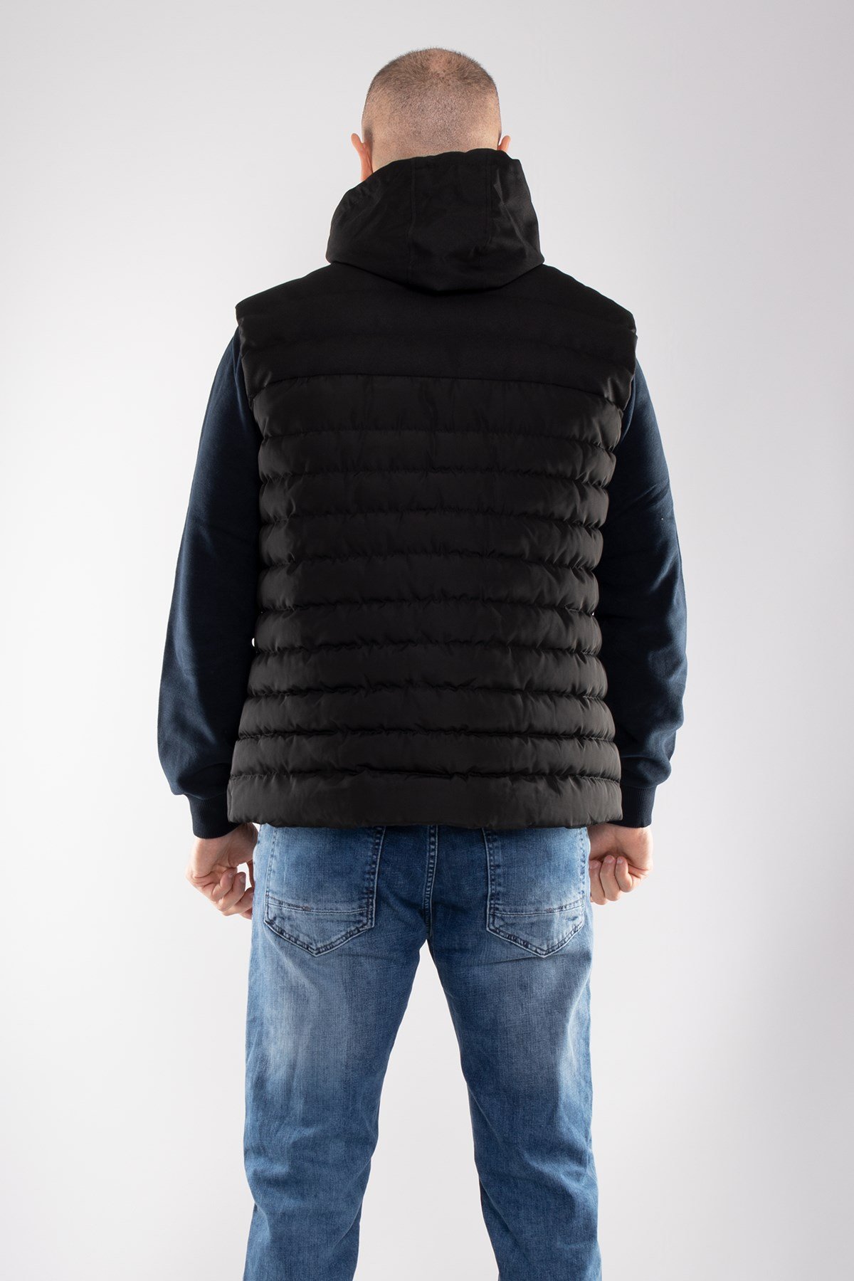 917-226 RegularFit Memory Kombinli Kapşonu Çıkma Erkek Şişme Yelek