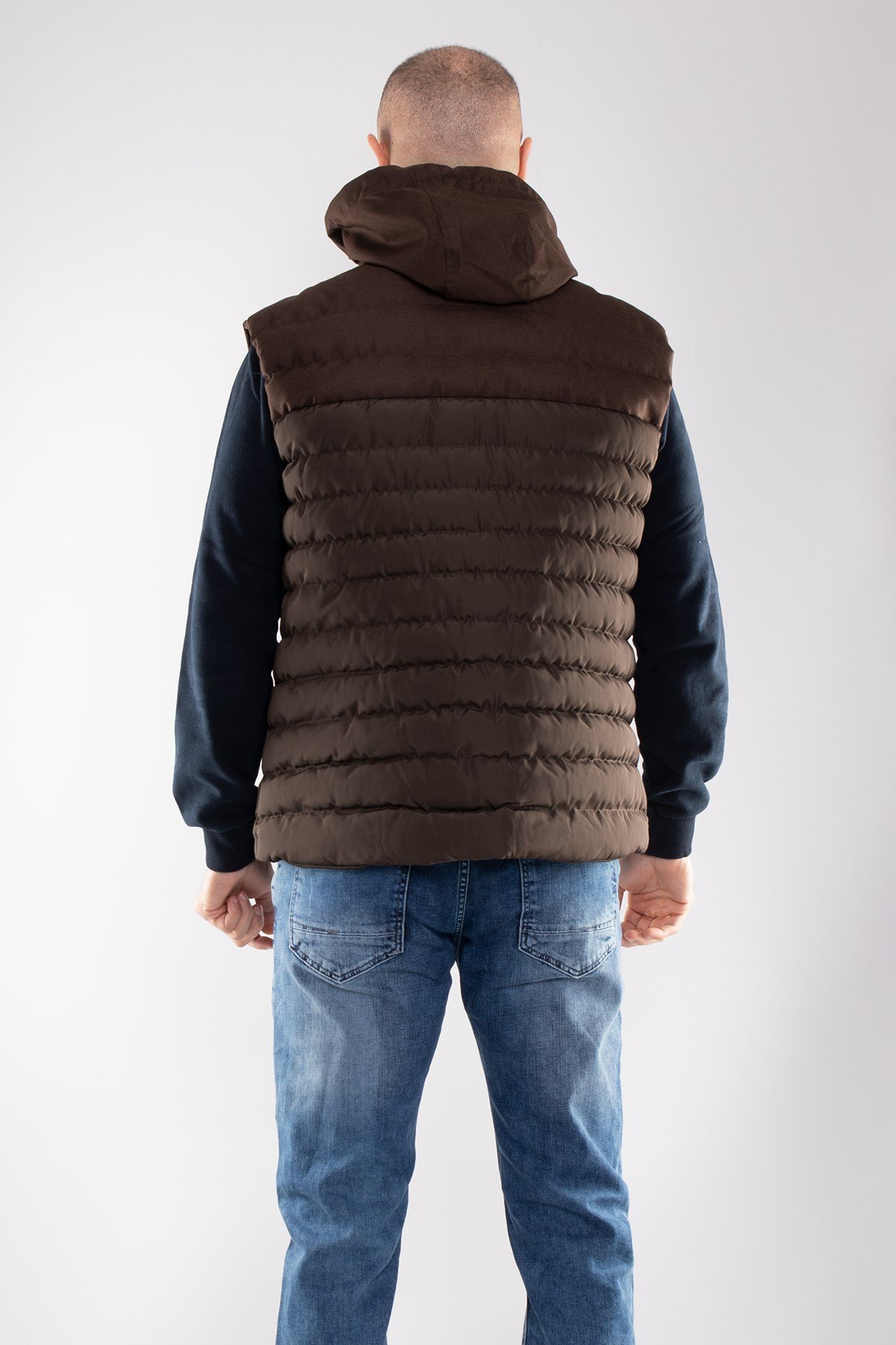 917-226 RegularFit Memory Kombinli Kapşonu Çıkma Erkek Şişme Yelek