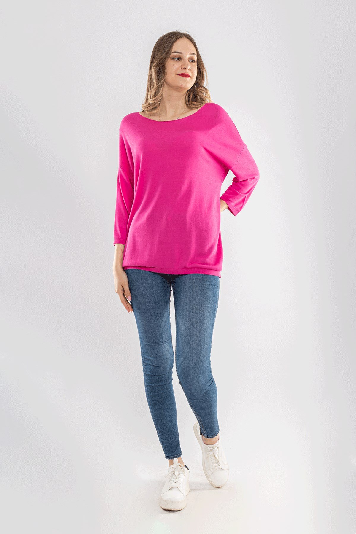 928 Bisiklet Yaka Truvakar Kol İnce Triko Bluz