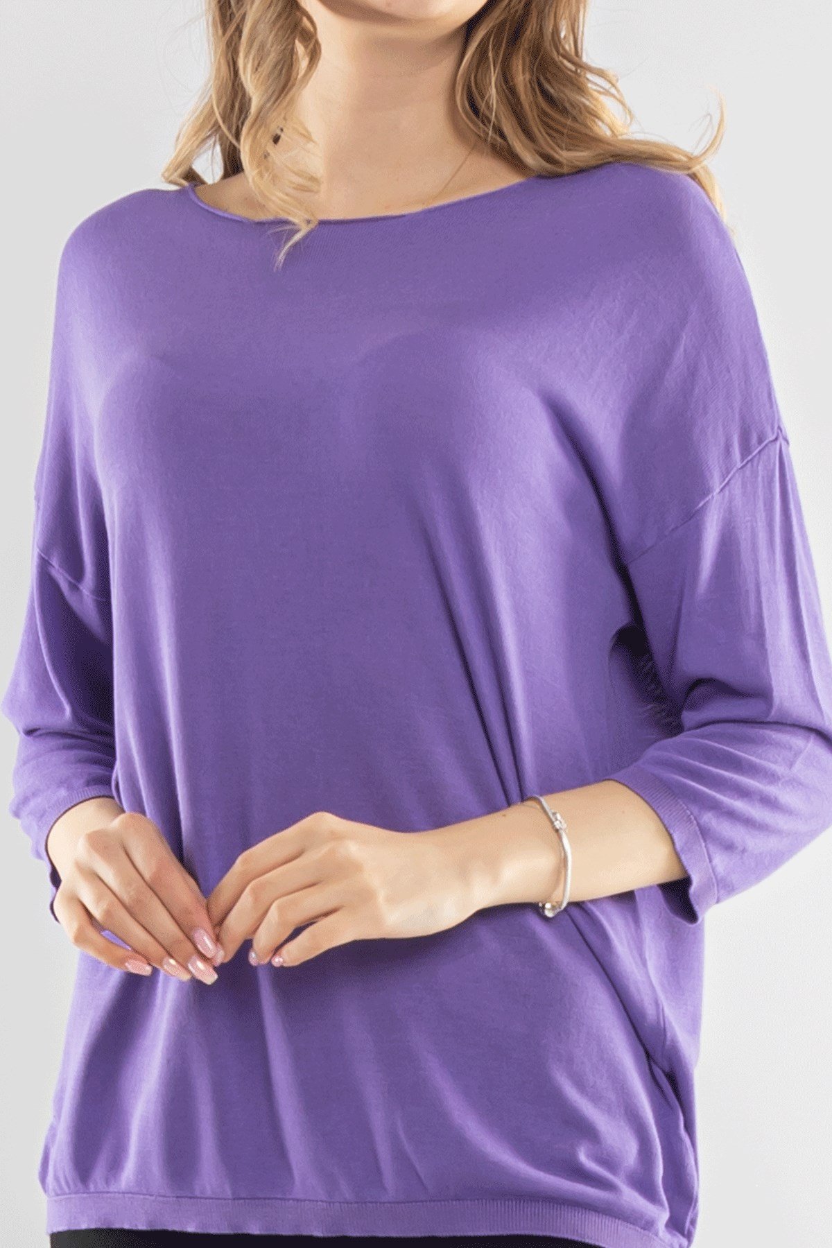 928 Bisiklet Yaka Truvakar Kol İnce Triko Bluz