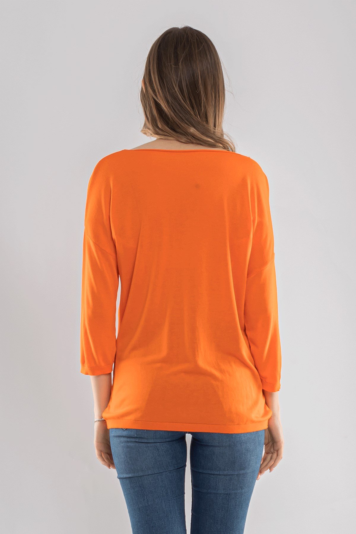 928 Bisiklet Yaka Truvakar Kol İnce Triko Bluz