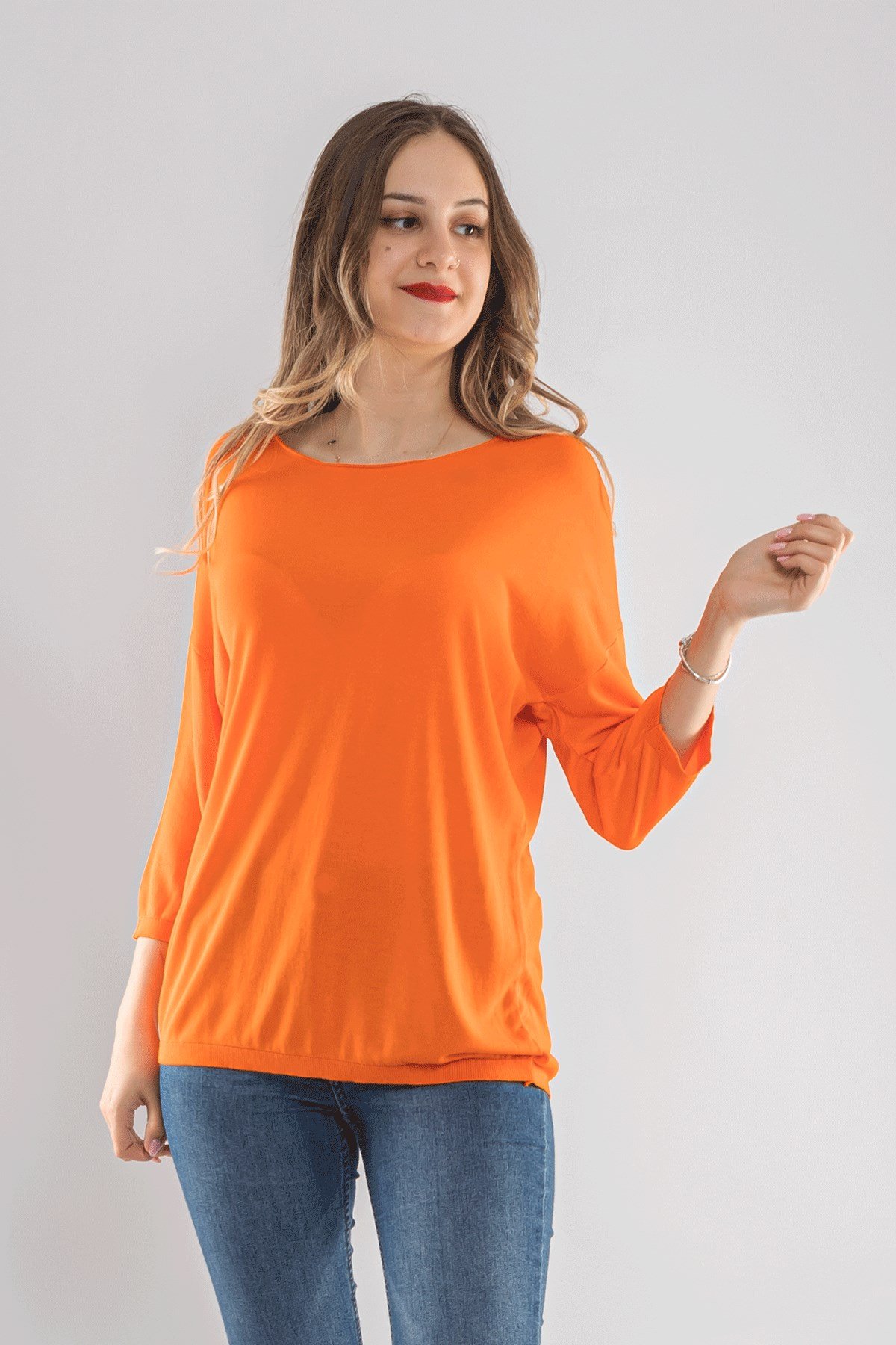 928 Bisiklet Yaka Truvakar Kol İnce Triko Bluz