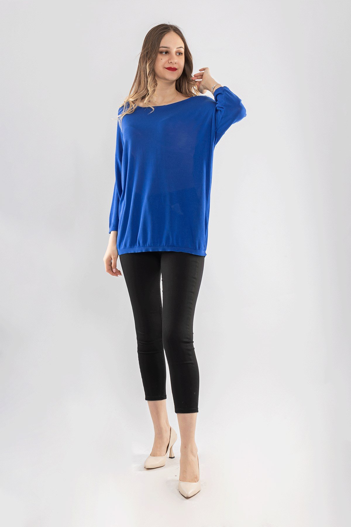 928 Bisiklet Yaka Truvakar Kol İnce Triko Bluz