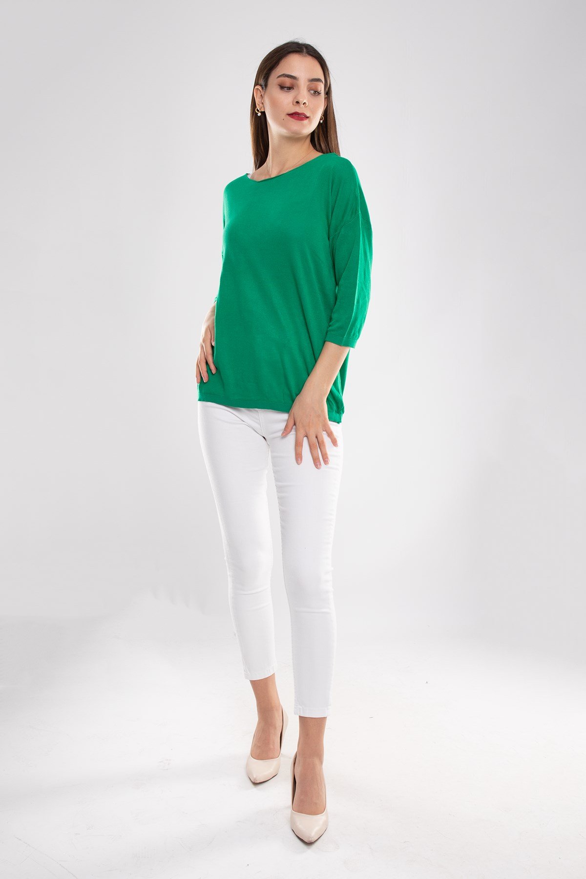 928 Bisiklet Yaka Truvakar Kol İnce Triko Bluz