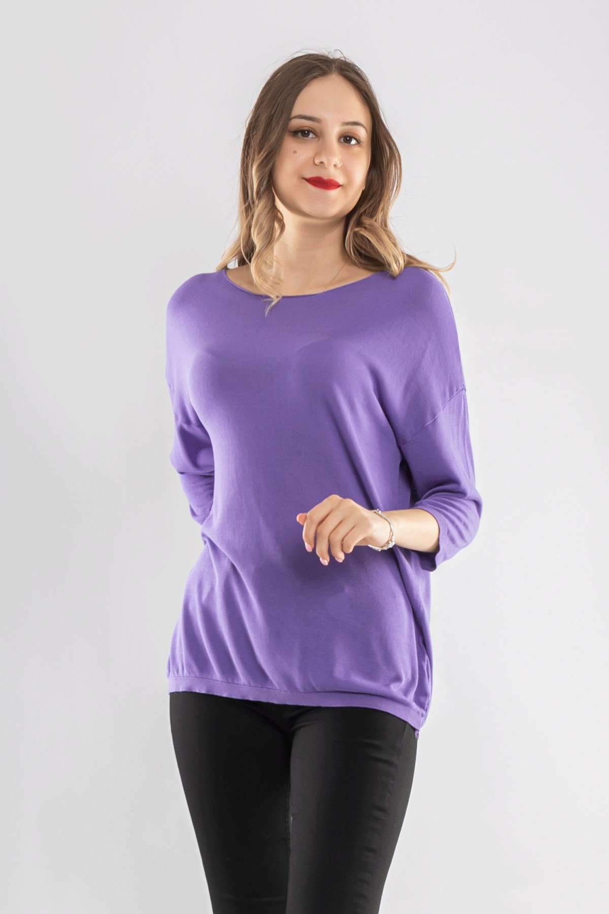 928 Bisiklet Yaka Truvakar Kol İnce Triko Bluz