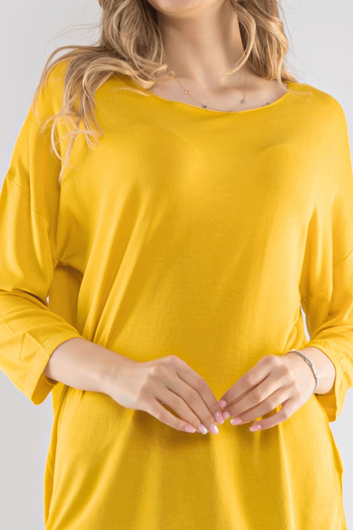 928 Bisiklet Yaka Truvakar Kol İnce Triko Bluz