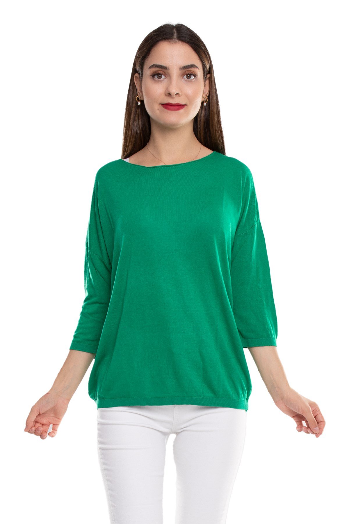 928 Bisiklet Yaka Truvakar Kol İnce Triko Bluz