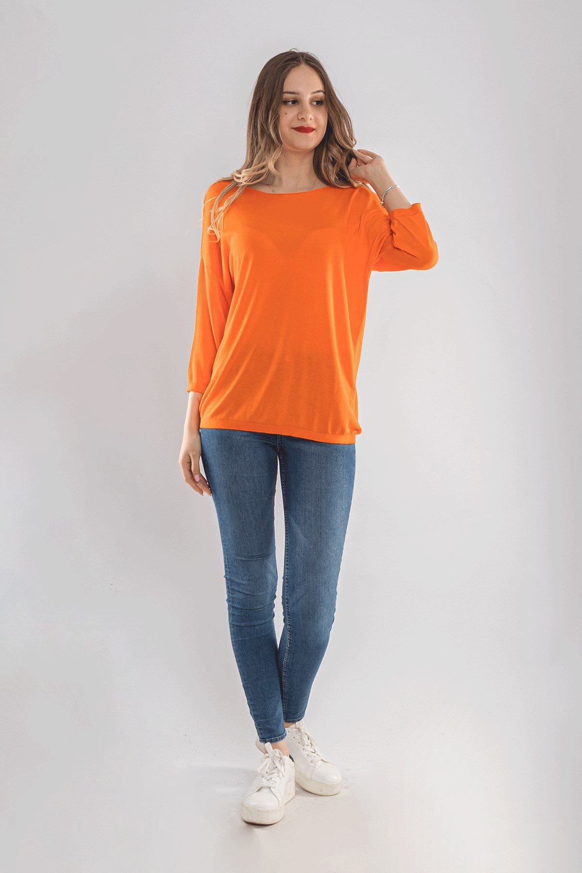 928 Bisiklet Yaka Truvakar Kol İnce Triko Bluz