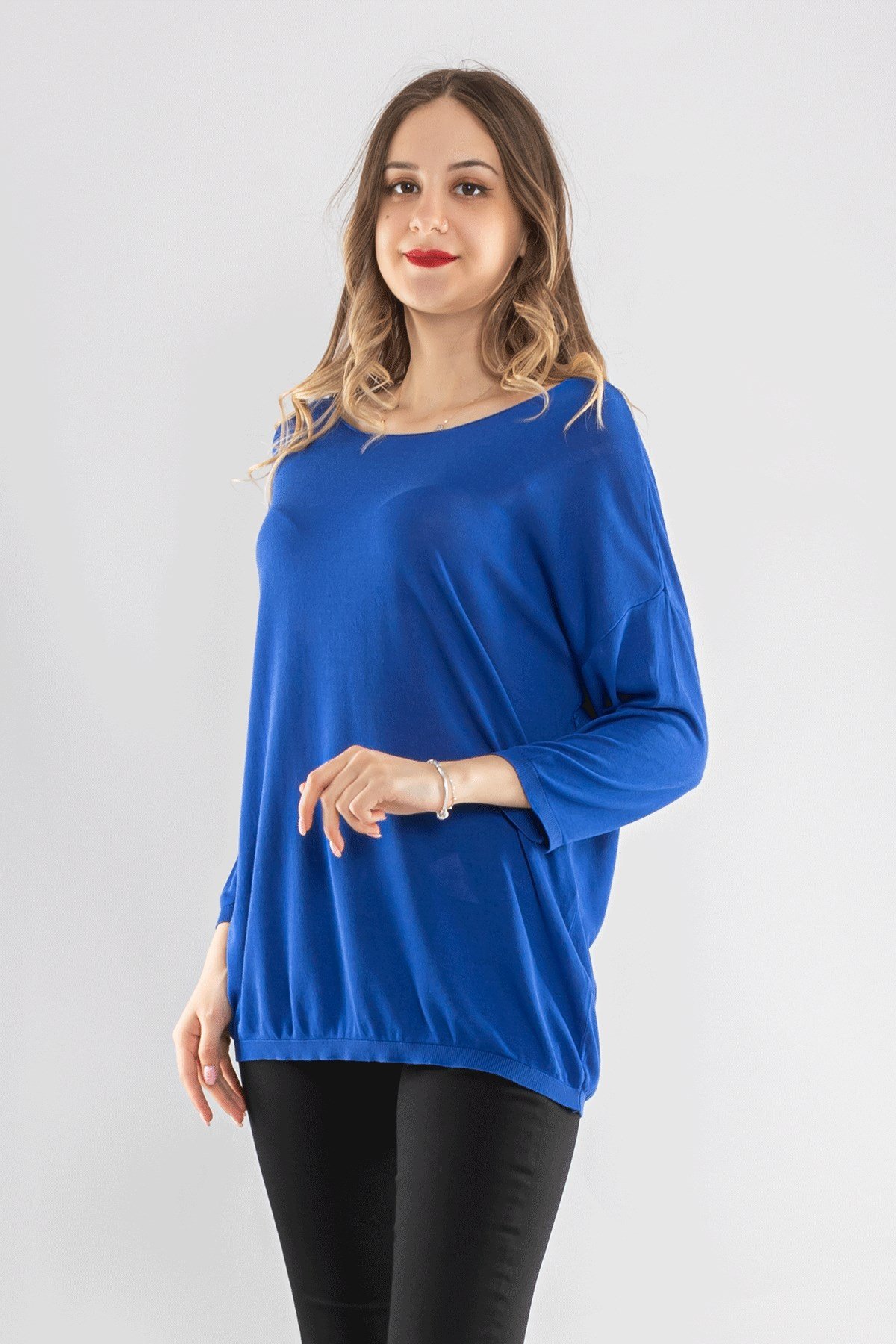 928 Bisiklet Yaka Truvakar Kol İnce Triko Bluz