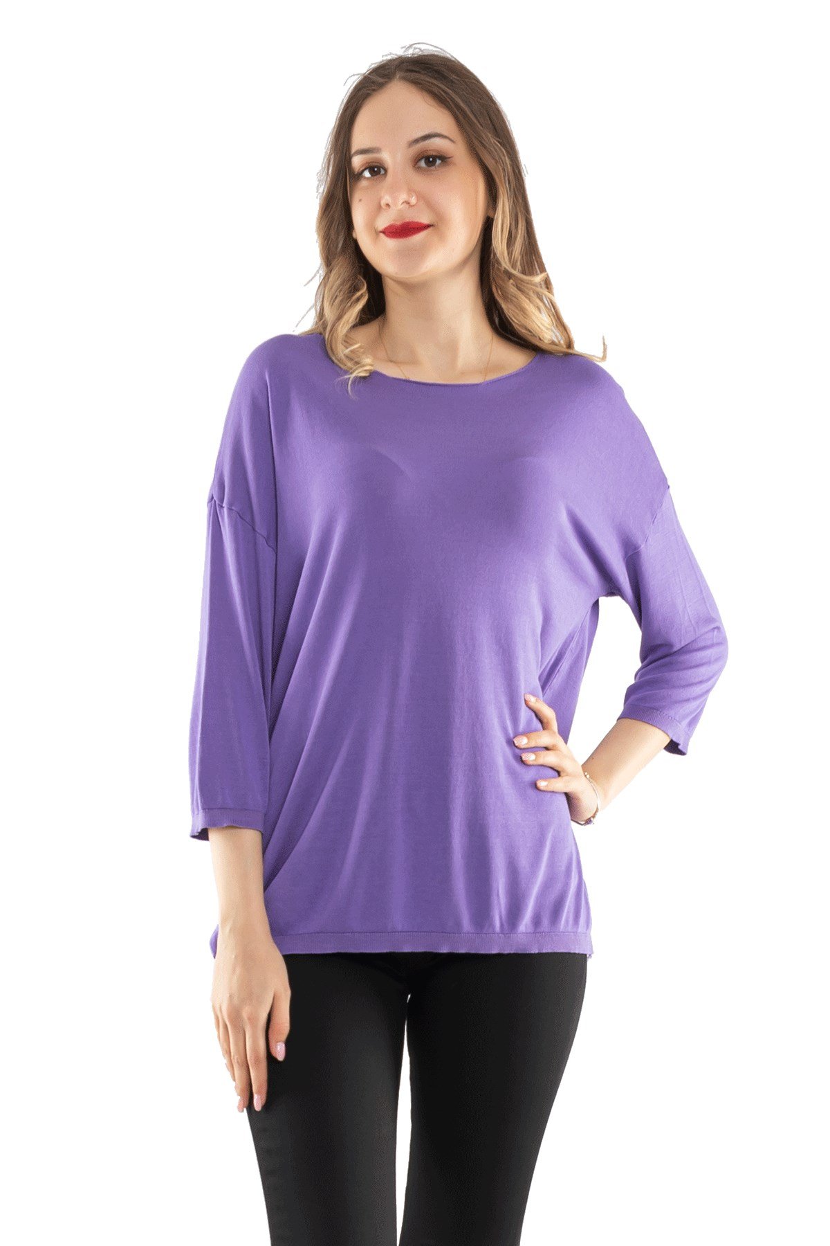 928 Bisiklet Yaka Truvakar Kol İnce Triko Bluz