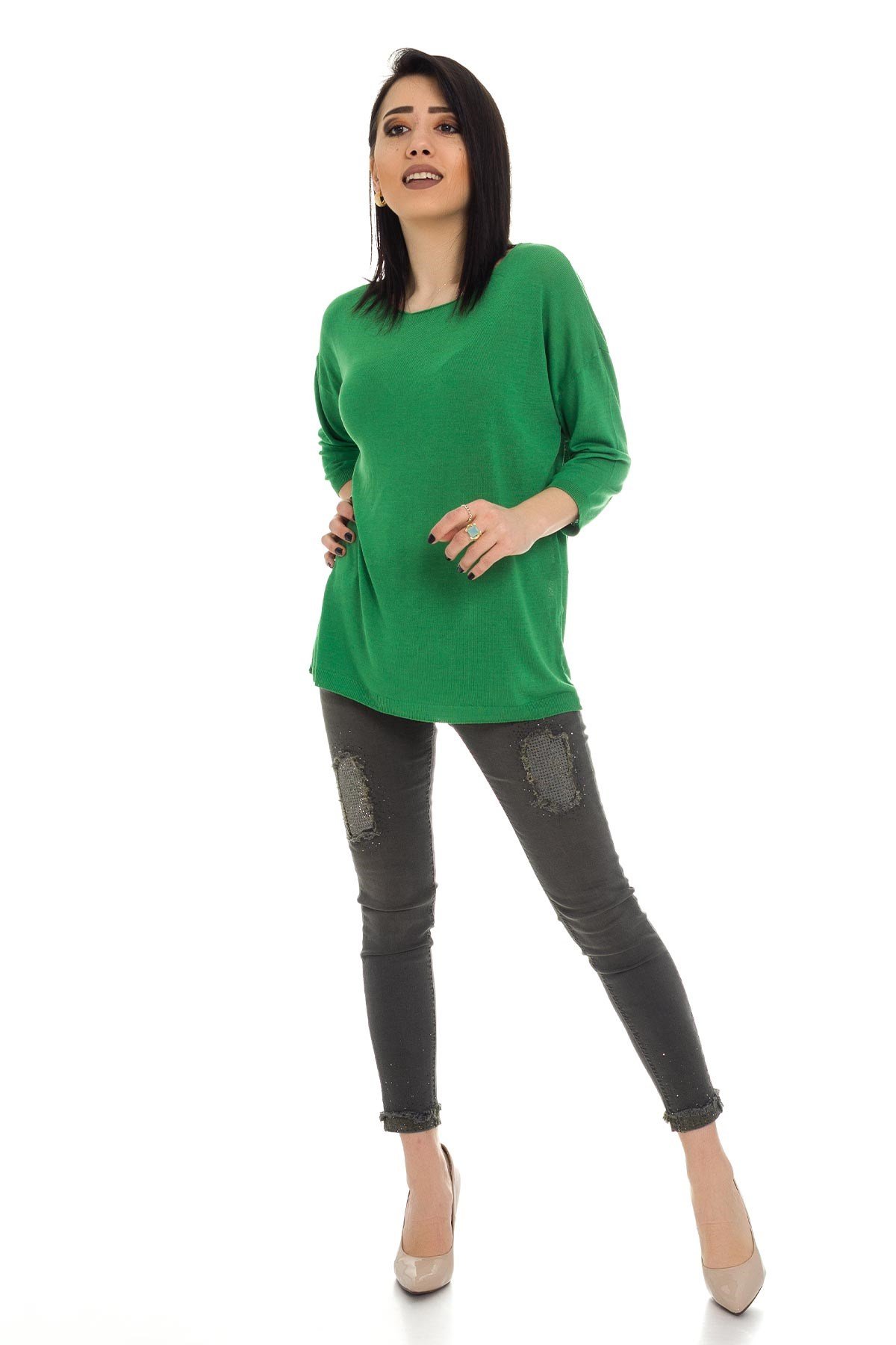 928 KB Bis.Yaka Truv.Kol İnce Triko Bluz