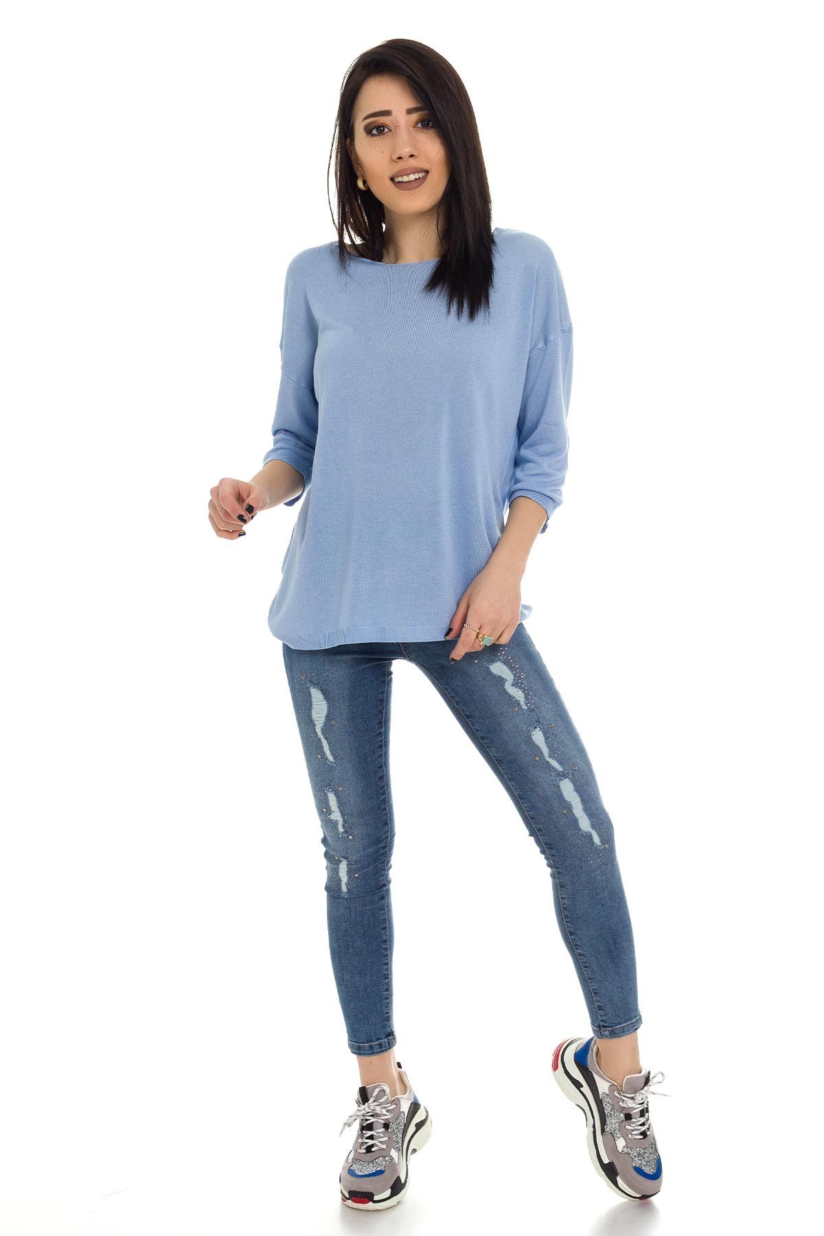 928 KB Bis.Yaka Truv.Kol İnce Triko Bluz