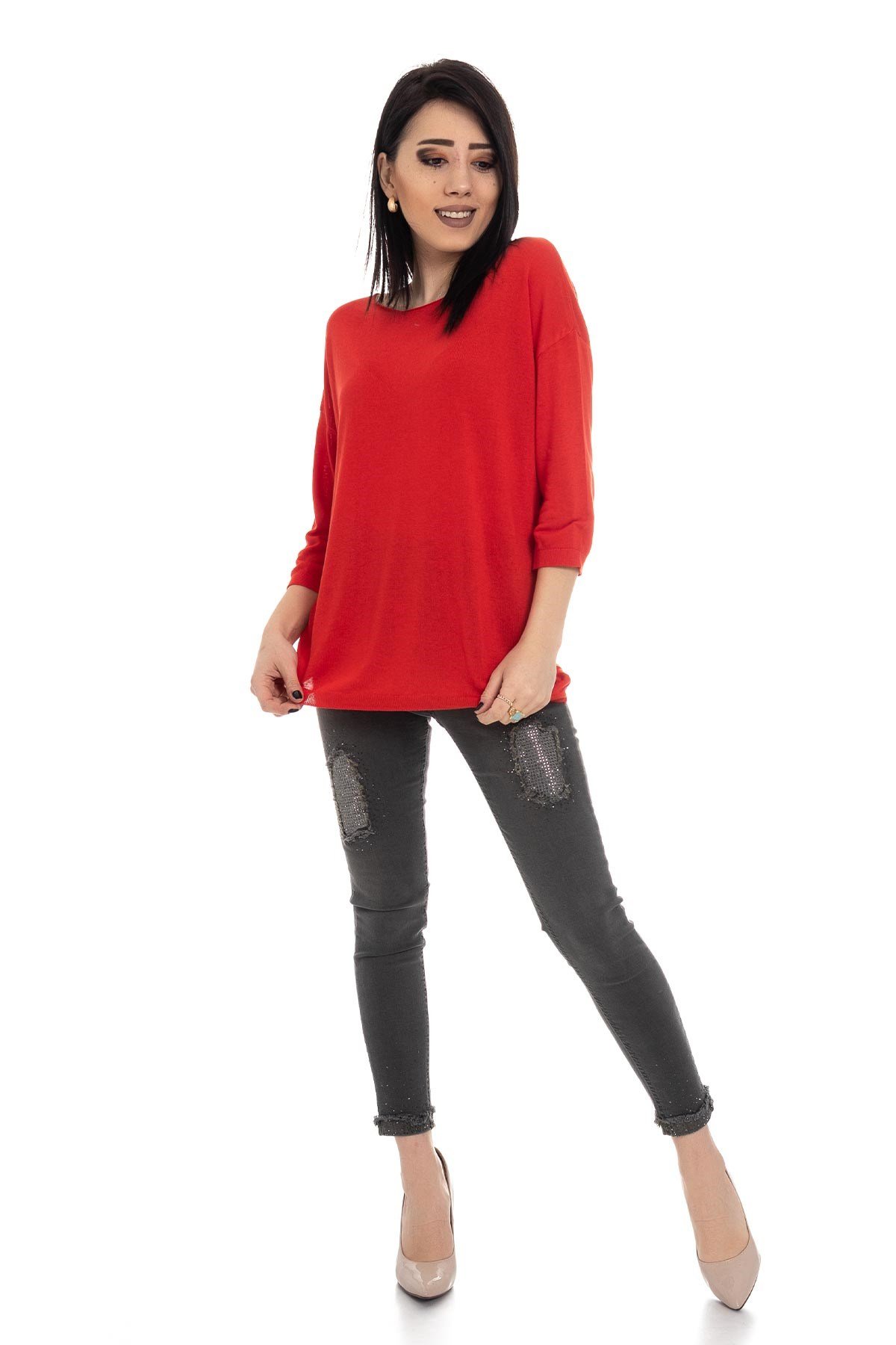 928 KB Bis.Yaka Truv.Kol İnce Triko Bluz