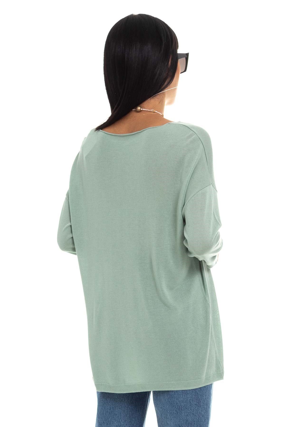 928 KB Bis.Yaka Truv.Kol İnce Triko Bluz