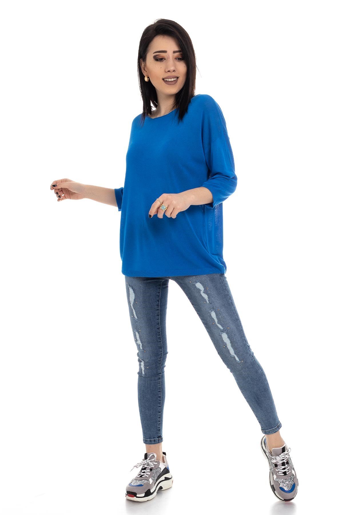 928 KB Bis.Yaka Truv.Kol İnce Triko Bluz