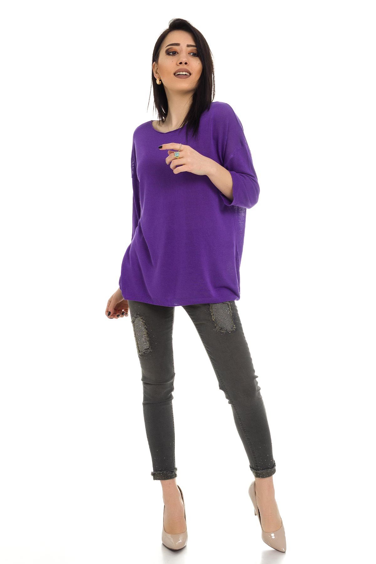 928 KB Bis.Yaka Truv.Kol İnce Triko Bluz