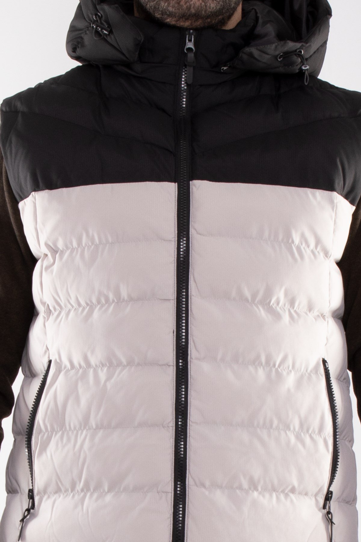 948-304 Slimfit İki Renkli Kapşonlu Erkek Şişme Yelek