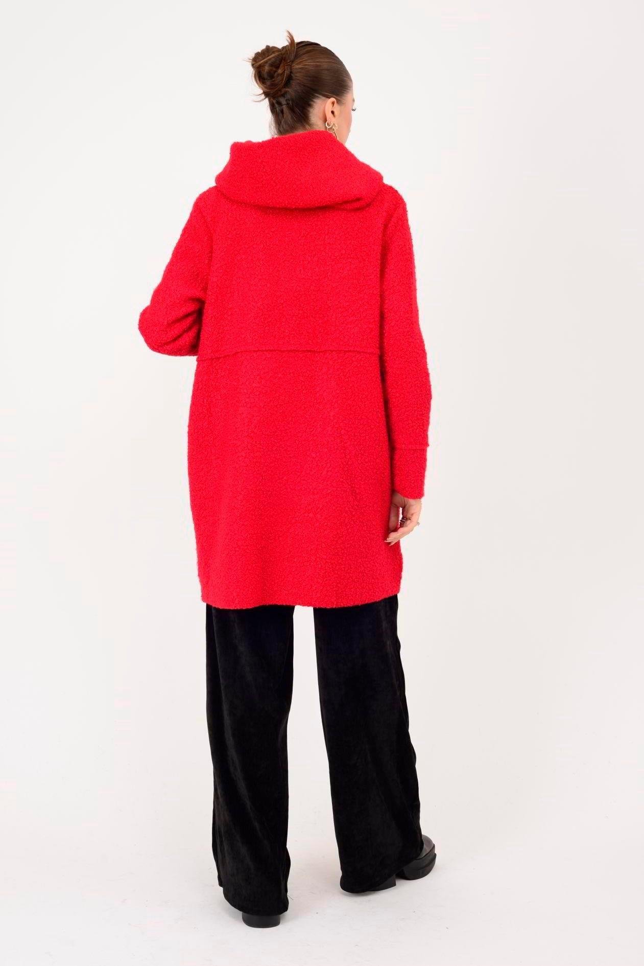 99116 Düğmeli Cepli Buklet Keçe Kaban