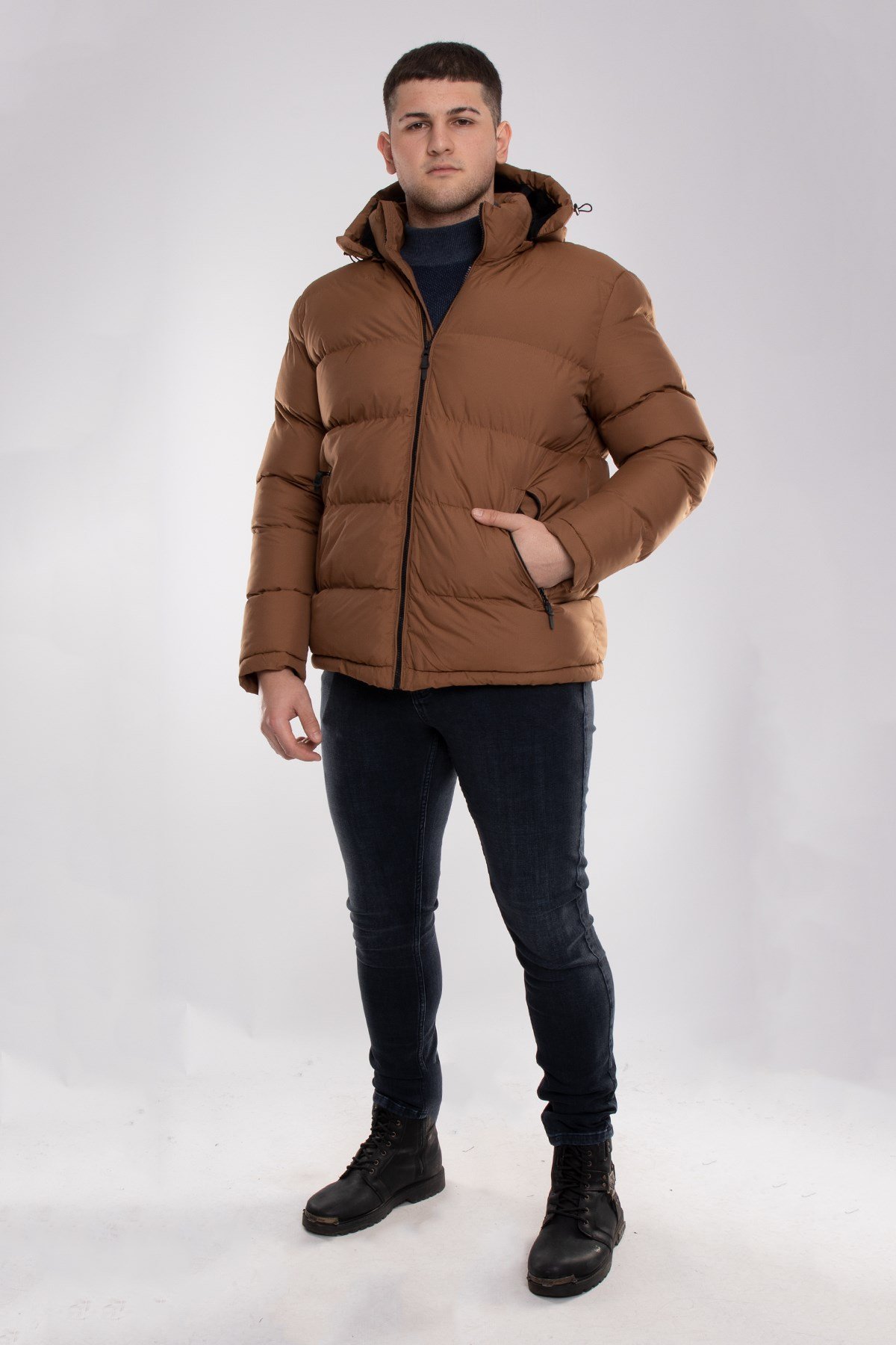 99424-304 Regular Fit  Kapşonlu Erkek Şişme Mont