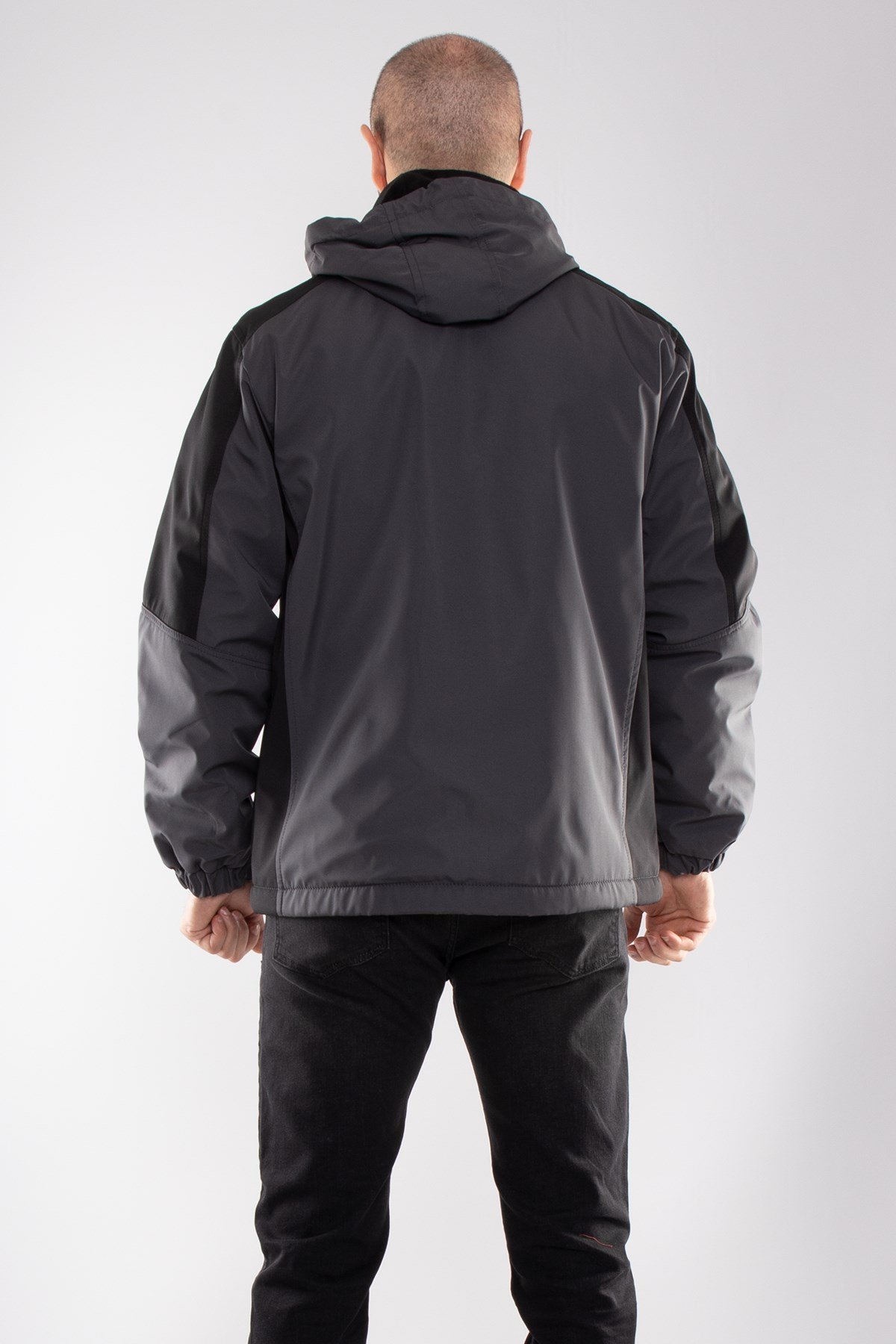 99437-287 RegularFit Kapşonlu Kısa İkiRenkli Erkek Mont