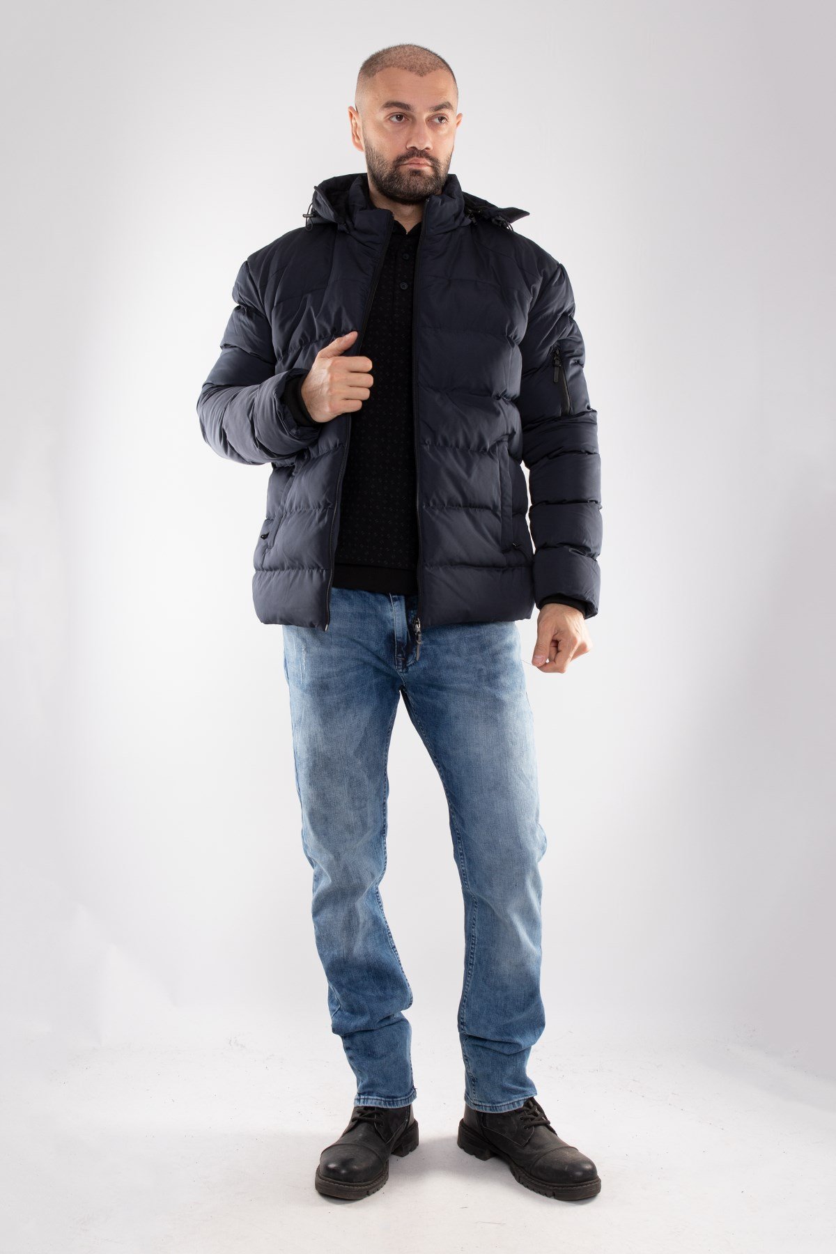 99476-299 RegularFit Kapşonlu Erkek Şişme Mont