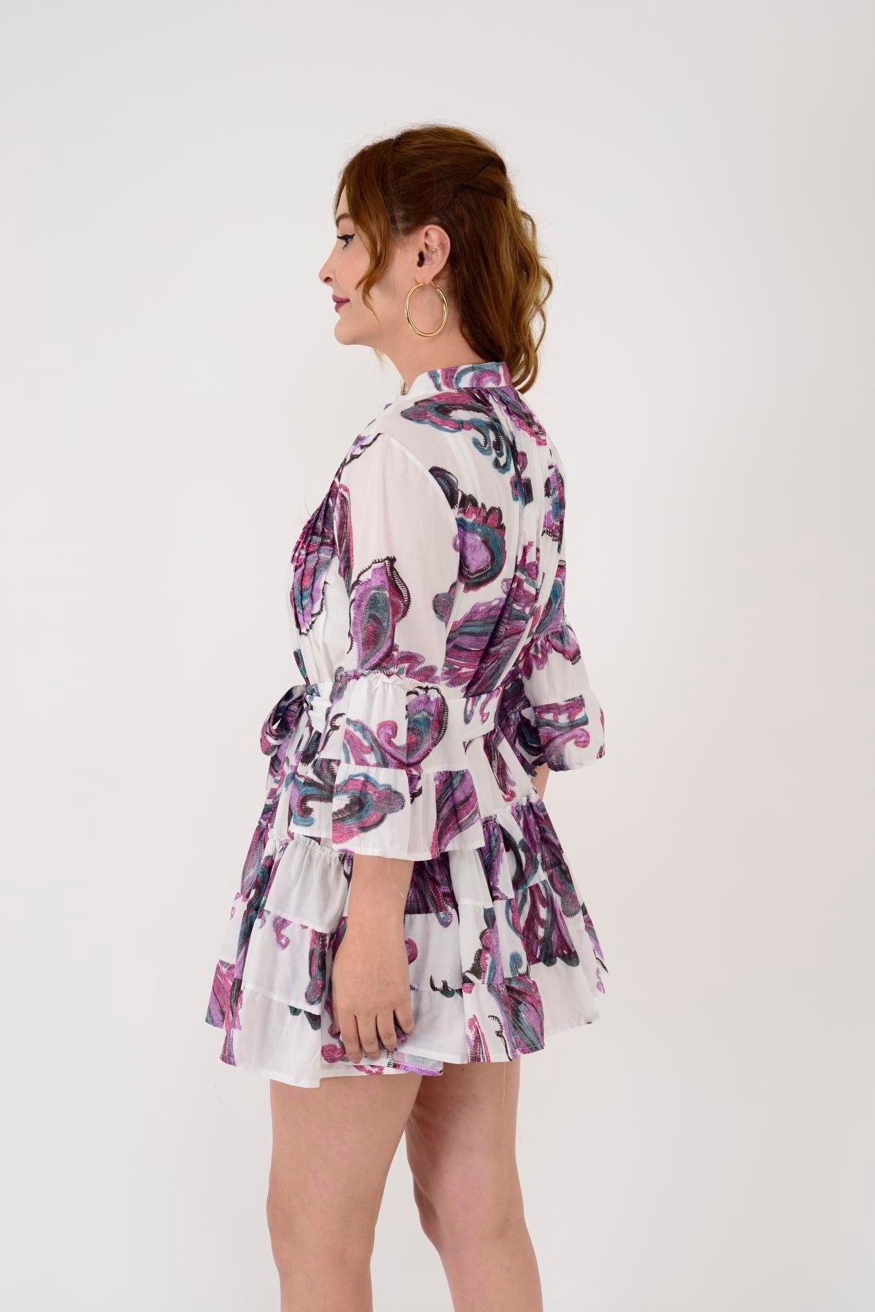 AN10666 23-2164 Desen Nervür Detay Kuşaklı Kısa Eibise