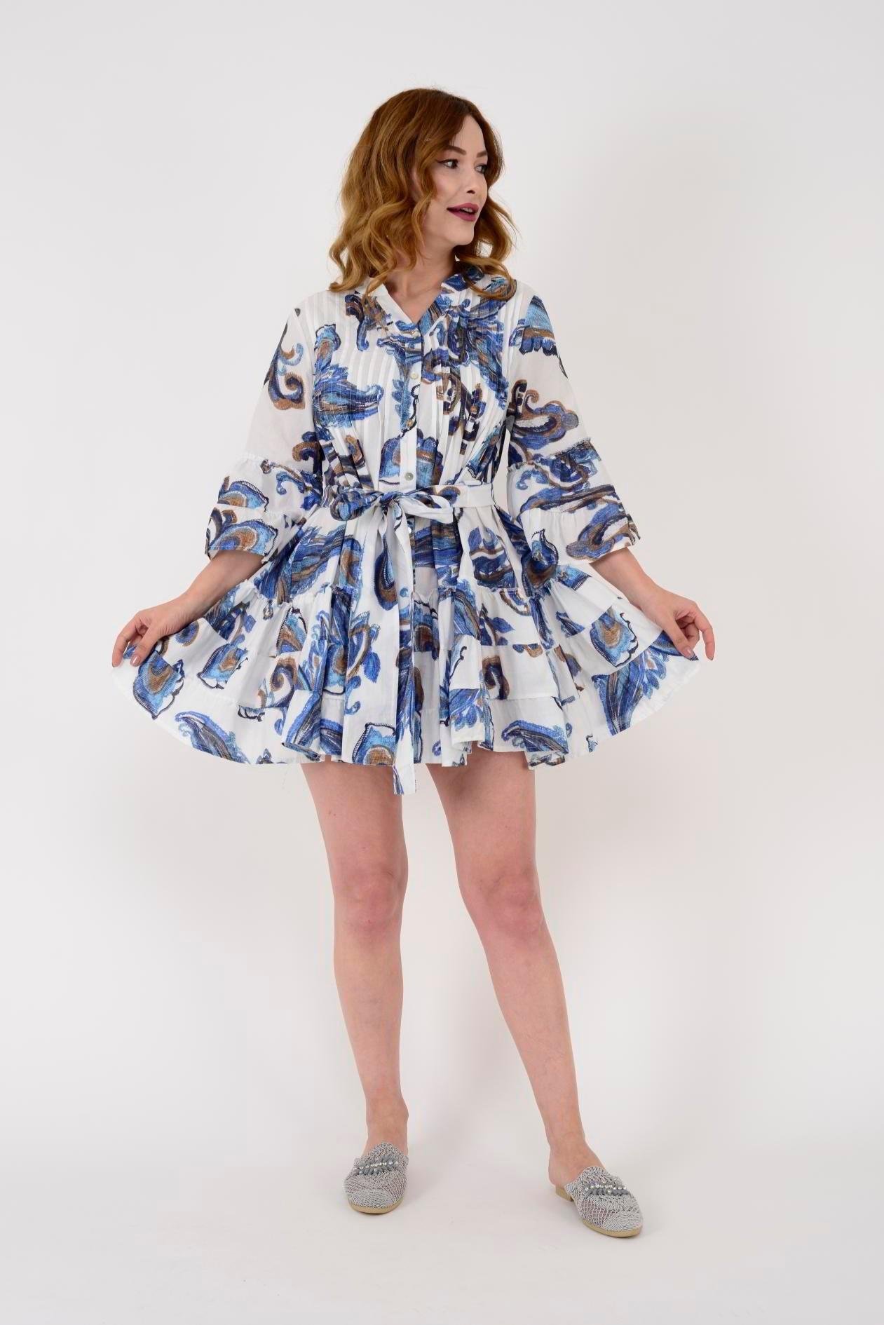 AN10666 23-2164 Desen Nervür Detay Kuşaklı Kısa Eibise