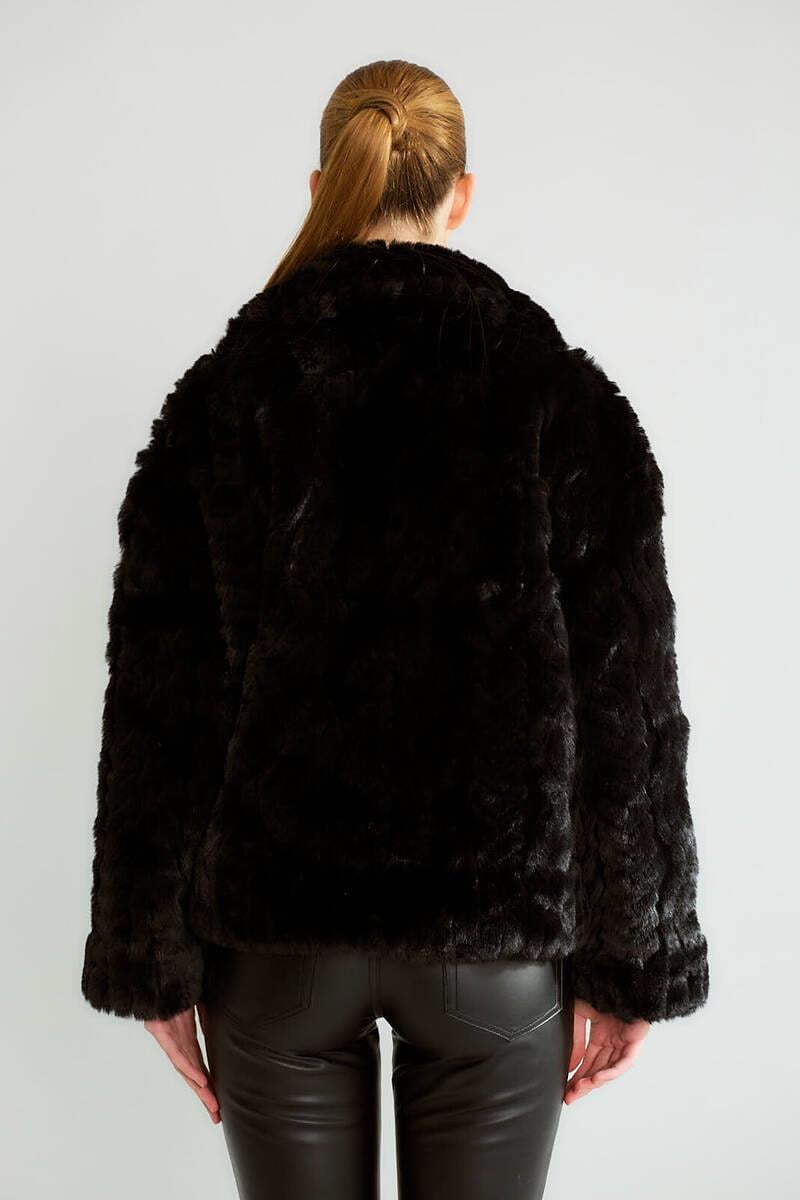 D99858 İçi Astarlı Ponponlu Kürklü Ceket