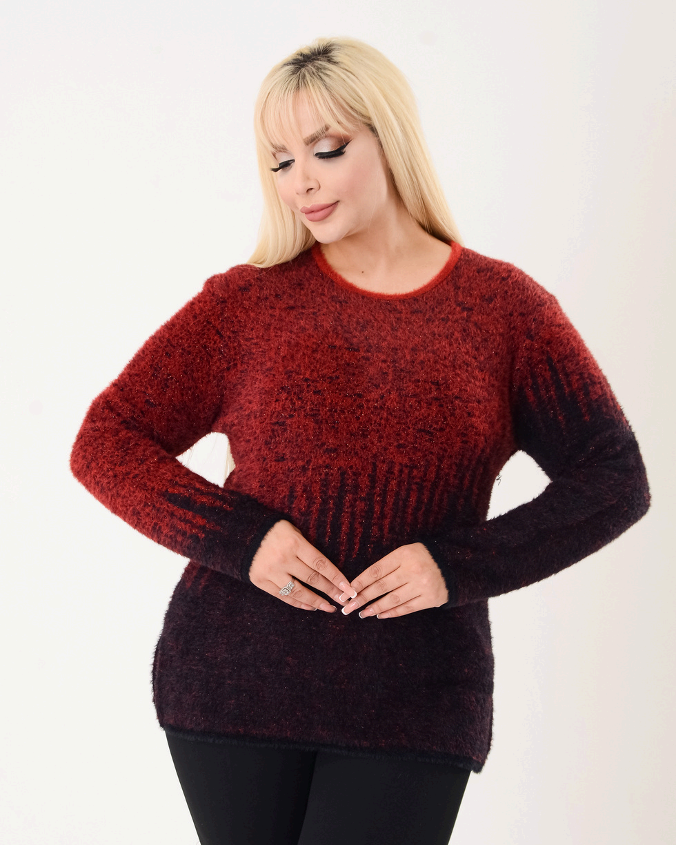 H1410 Bisiklet Yaka Yumoş Simli Bluz