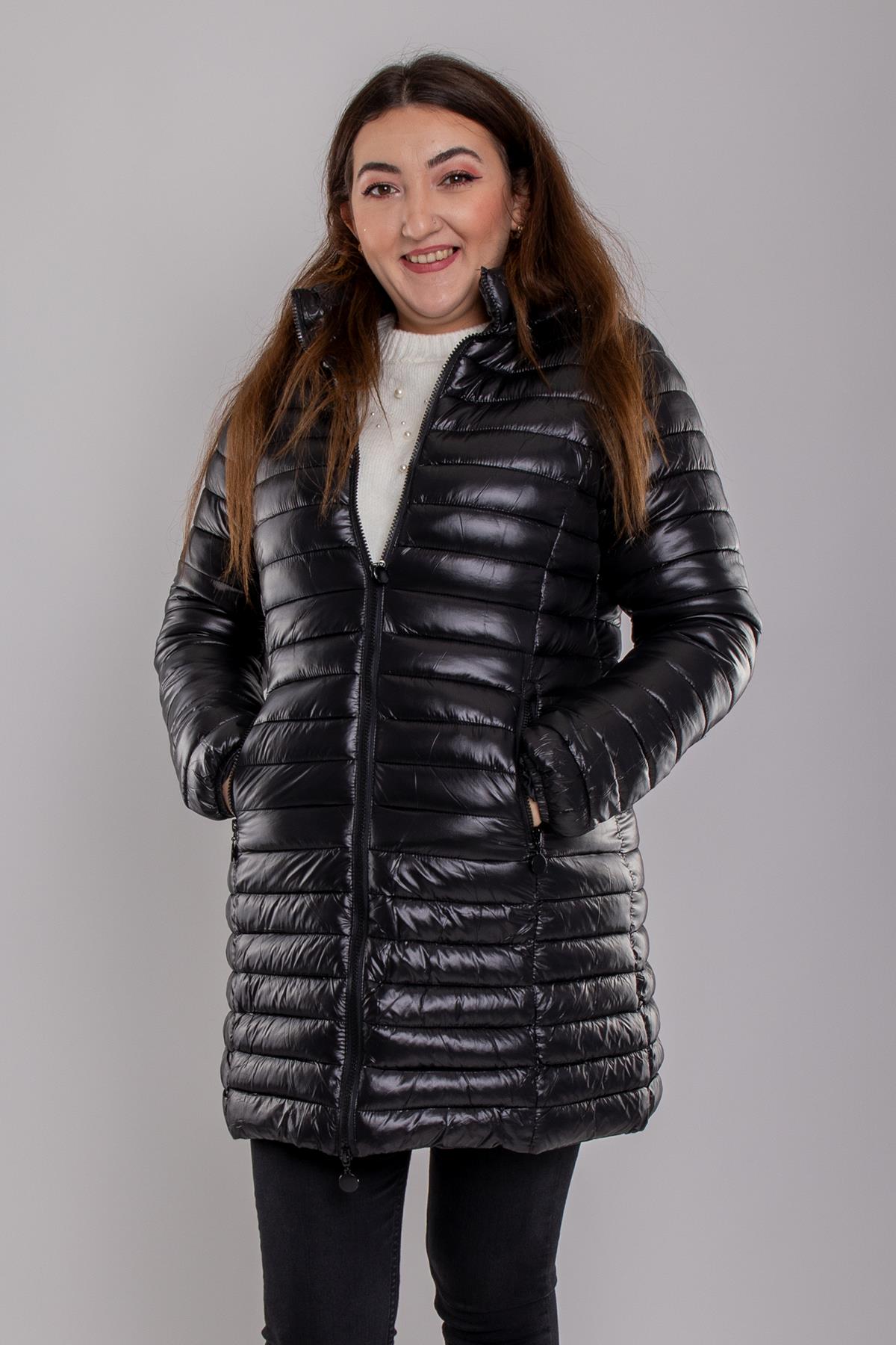 HV883 Kapüşonlu Kapitone Astarlı Mont