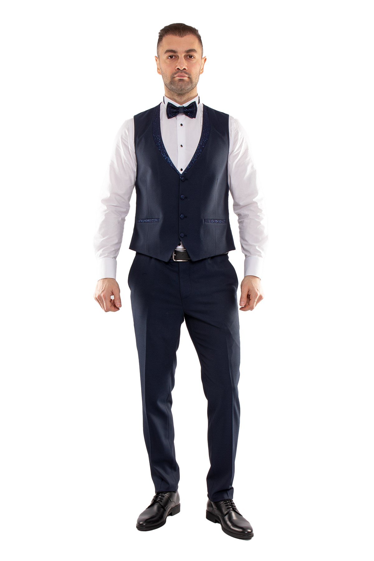 JK36SF18M038 Slimfit 6 Drop Papyonlu Yelekli Damatlık