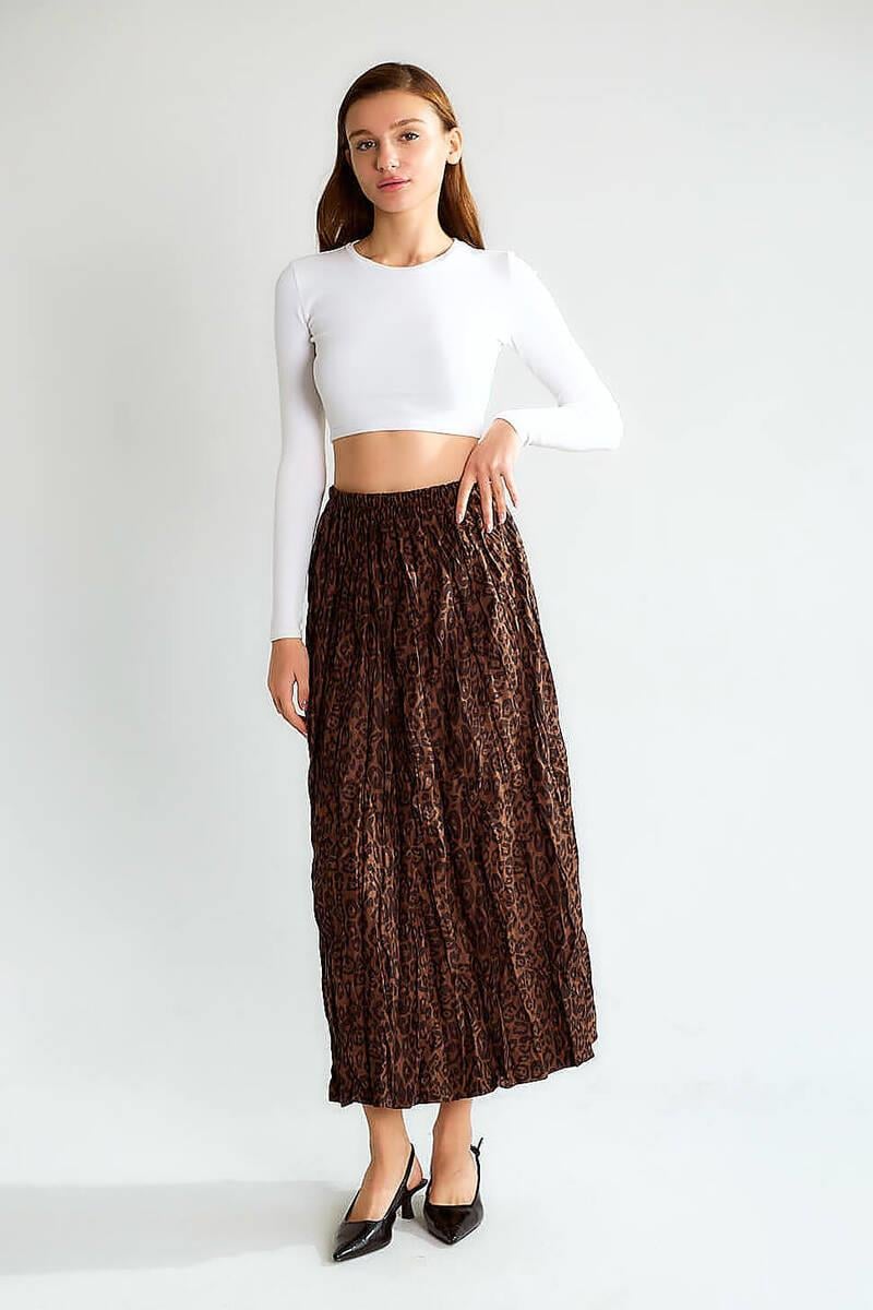 M39172 Ekose Desen Beli Lastaikli Uzun Etek