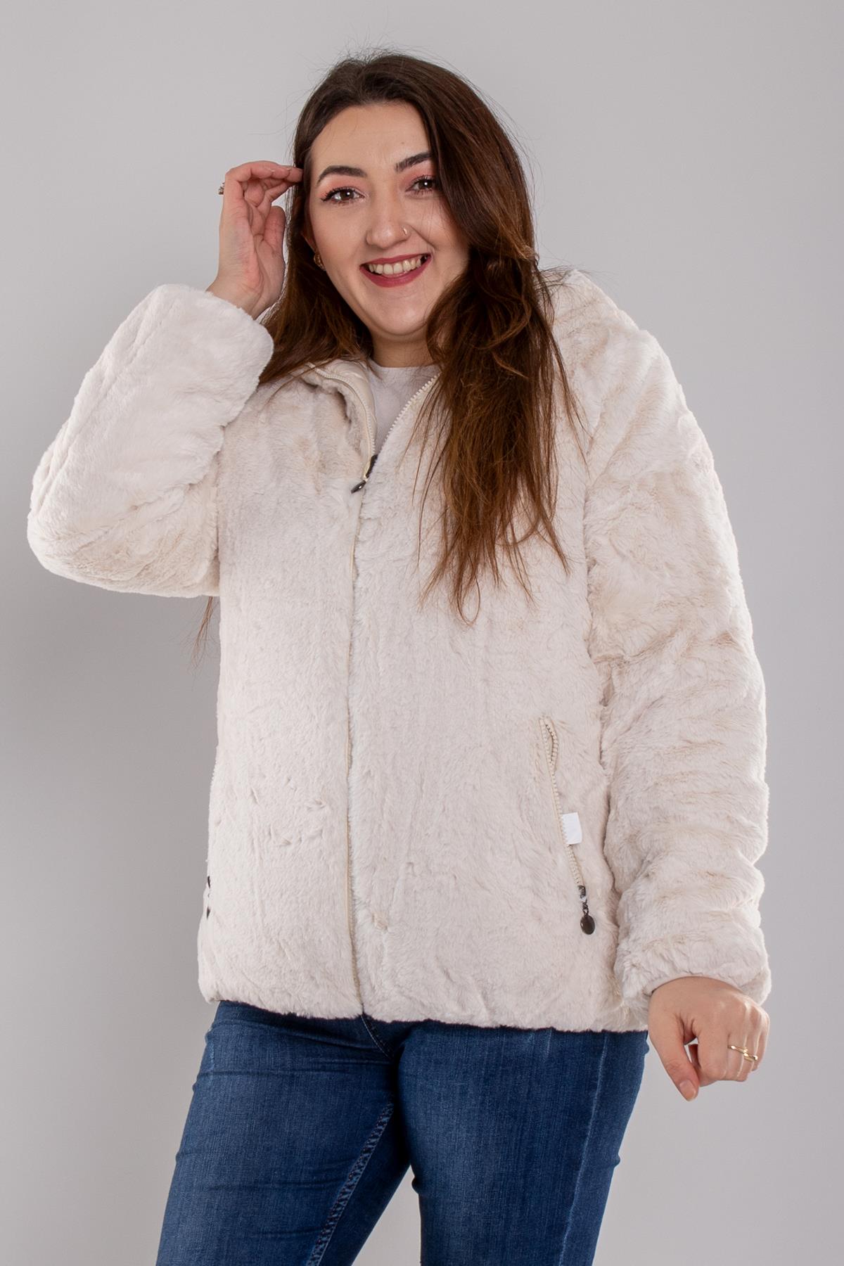 P3 6002 Çift Taraflı İçi Kürklü Kapüşonlu Mont