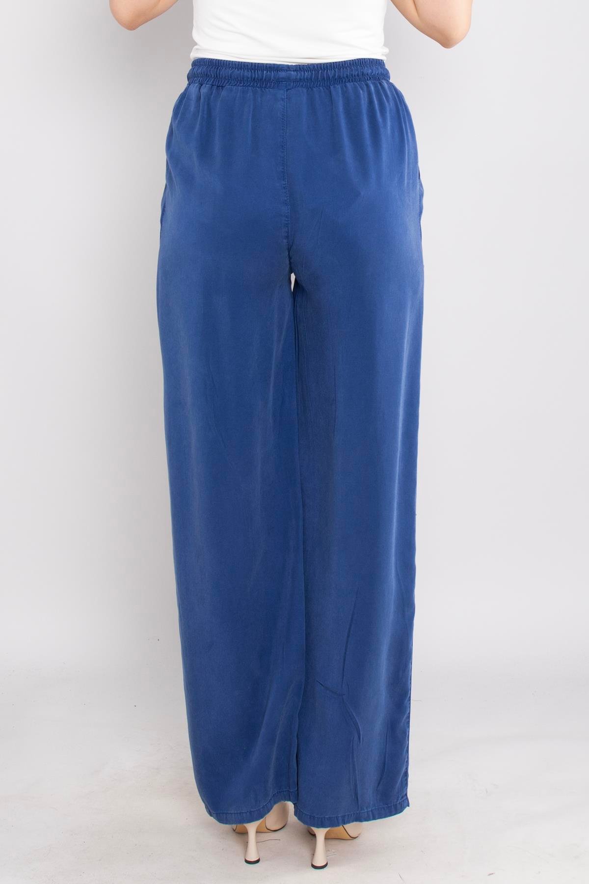 ŞMA8033 Beli lastikli Tencel Bol Paça Pantolon