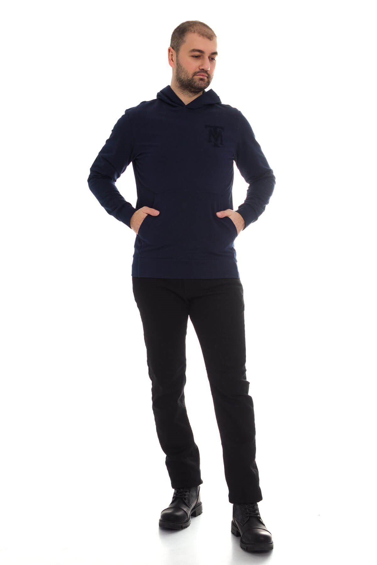 SW-1002 Kapşonlu KanguruCep 2 İplik Pamuk Sweat