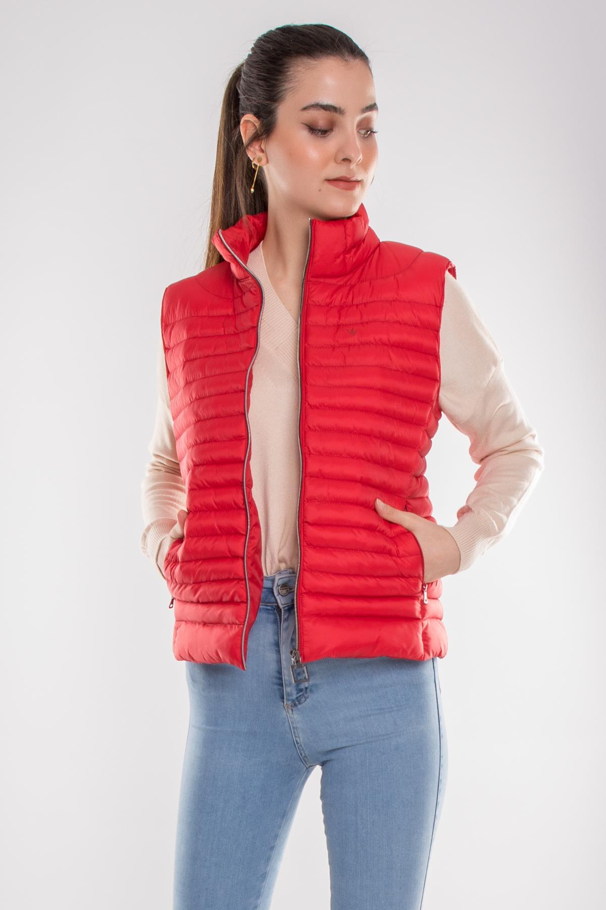 TAMARA23 Kapitone Elyaf Dolgulu Şişme Kadın Yelek