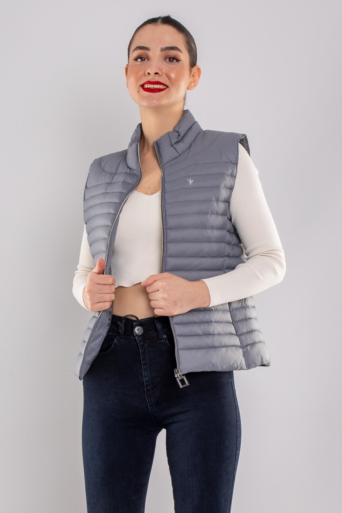 TAMARA23 Kapitone Elyaf Dolgulu Şişme Kadın Yelek