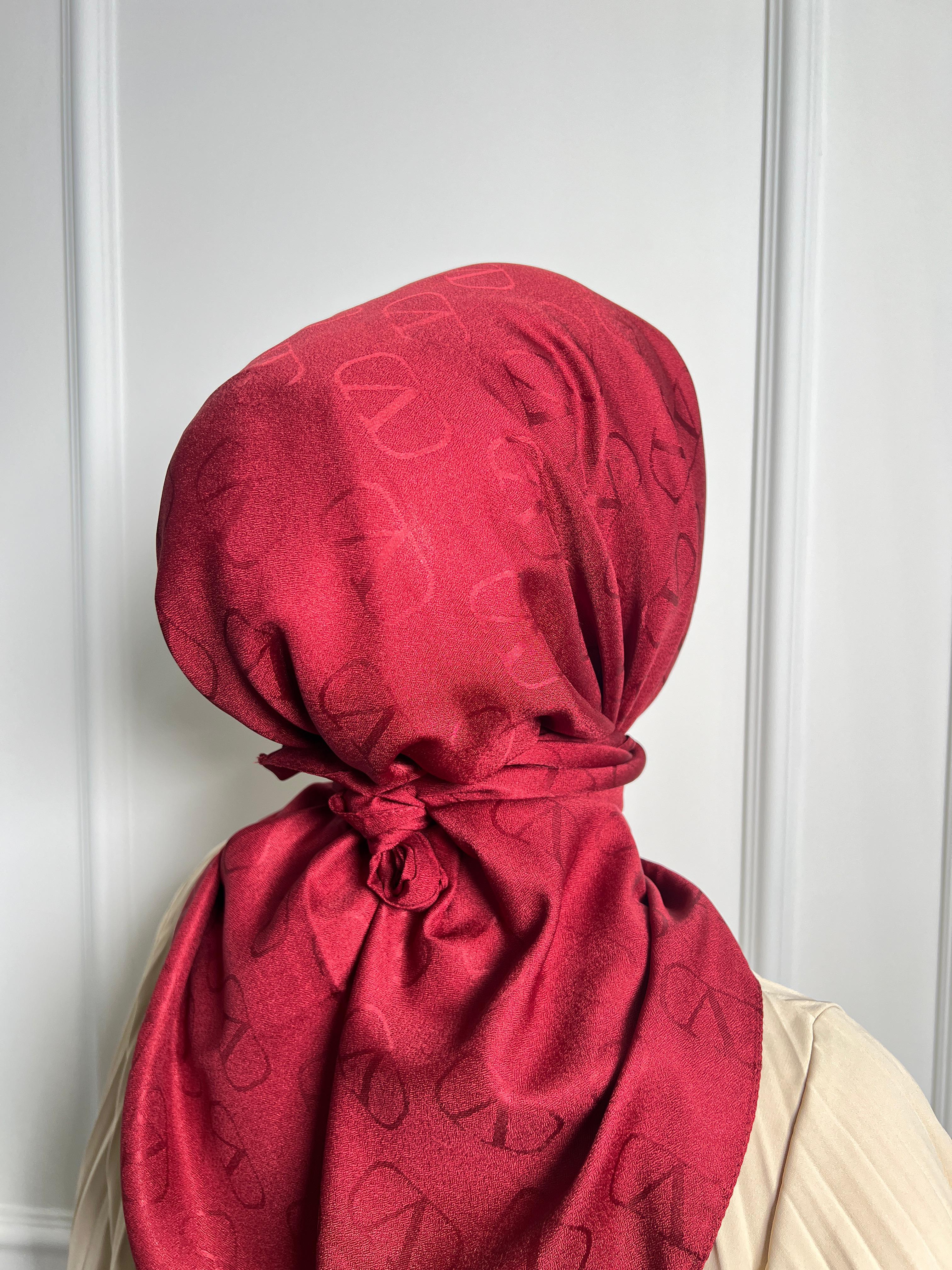 Bordo - V Desen Eşarp