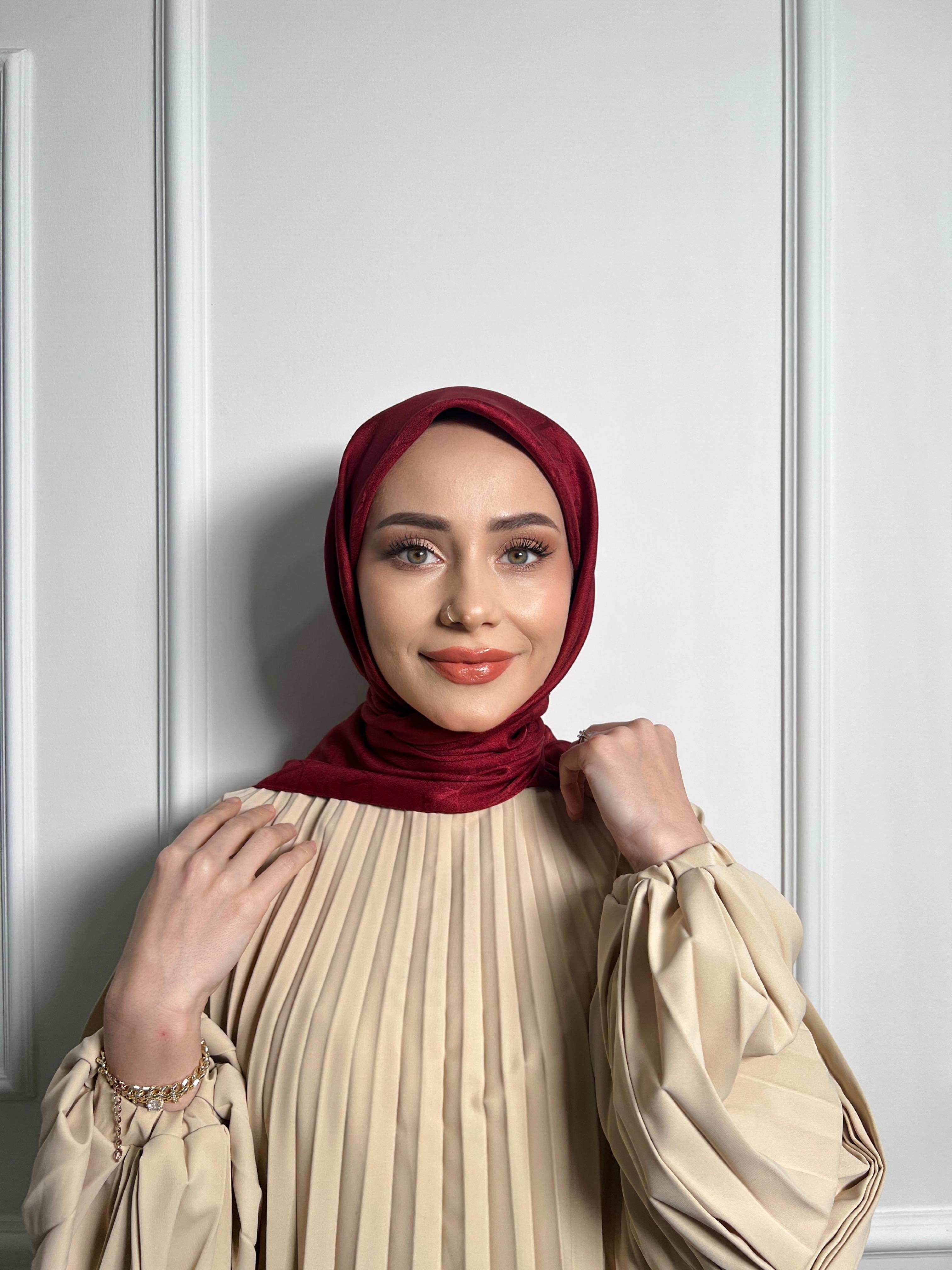 Bordo - V Desen Eşarp