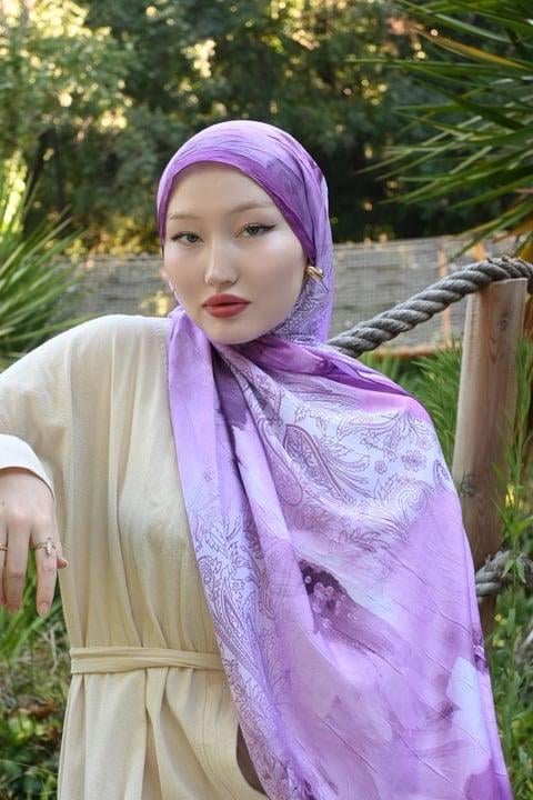 Comfy Asel Desen Şal - Lila