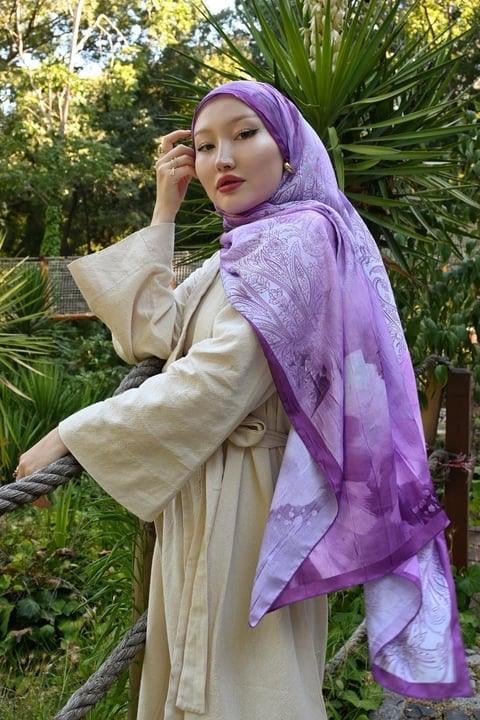 Comfy Asel Desen Şal - Lila