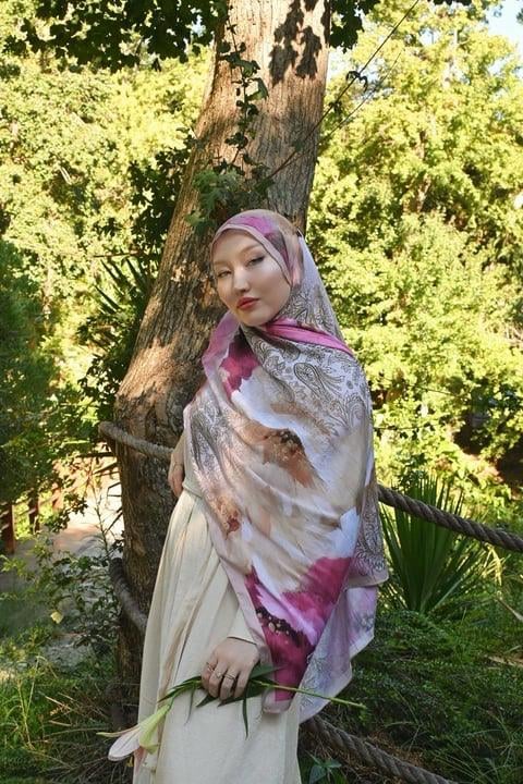 Comfy Asel Desen Şal - Mocha