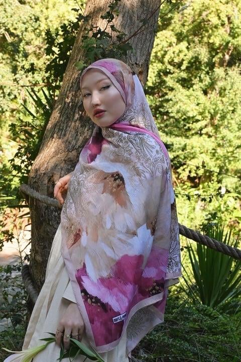 Comfy Asel Desen Şal - Mocha