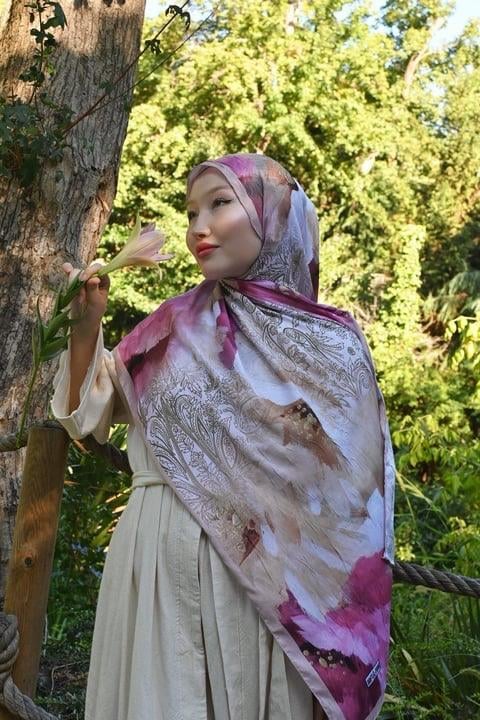 Comfy Asel Desen Şal - Mocha
