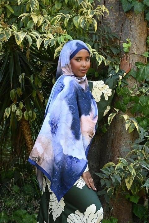 Comfy Asel Desen Şal - Morcivert