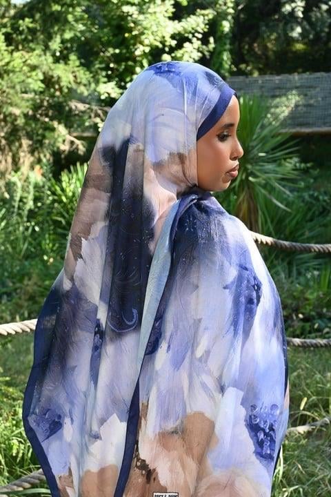 Comfy Asel Desen Şal - Morcivert