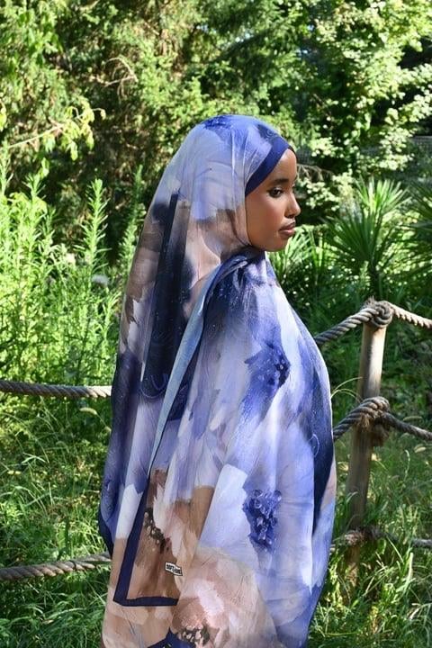 Comfy Asel Desen Şal - Morcivert